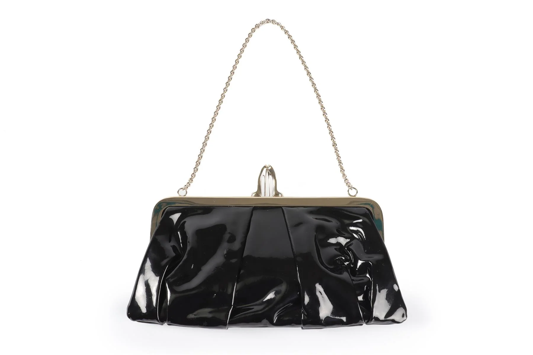 CHRISTIAN LOUBOUTIN BLACK MISS LOUBI PATENT LEATHER CLUTCH - Image 3