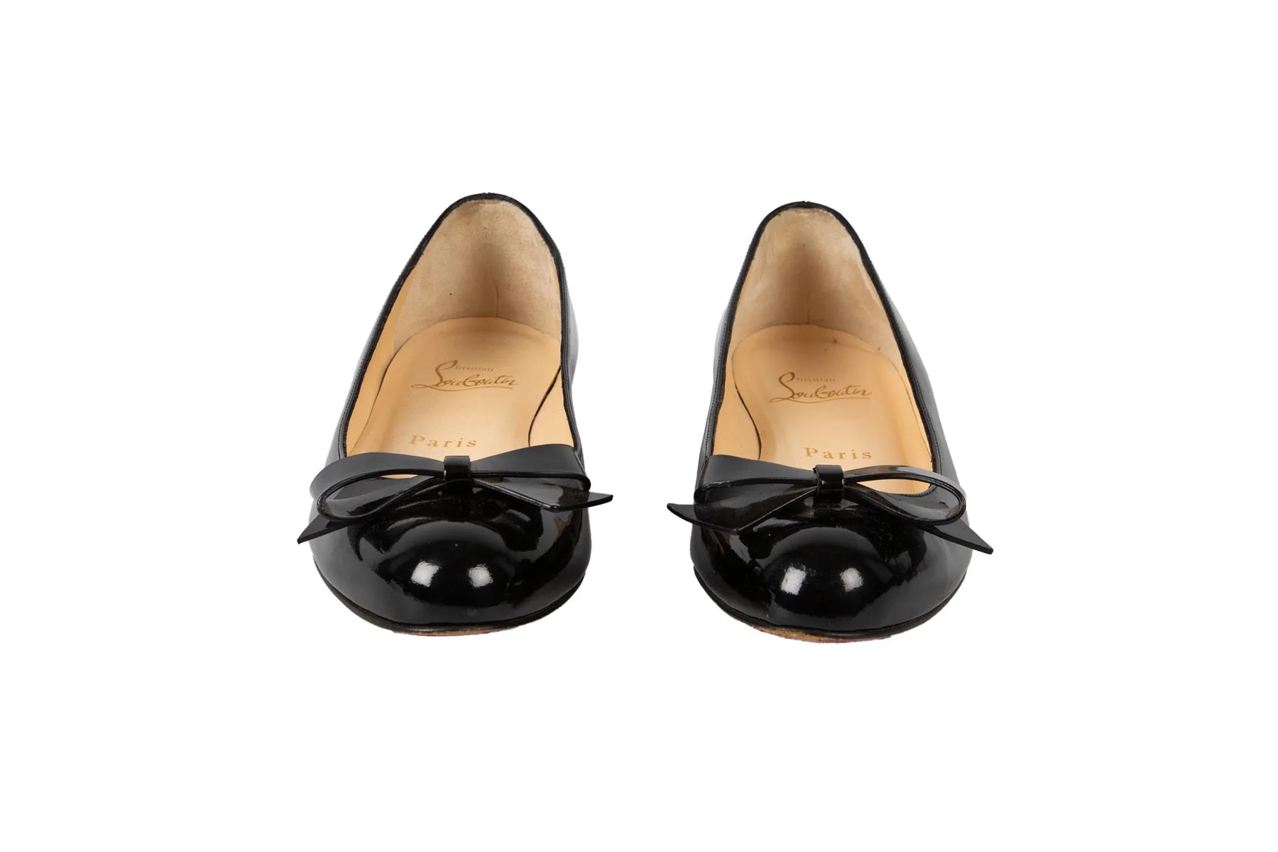 CHRISTIAN LOUBOUTIN BLACK PATENT LEATHER BALLET FLATS EU 35 UK 2 US 5 - Image 3