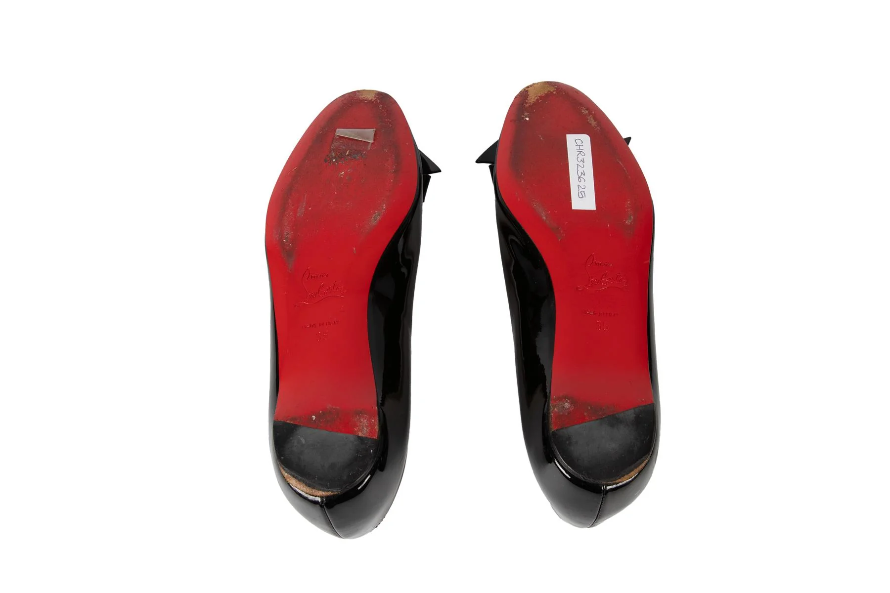 CHRISTIAN LOUBOUTIN BLACK PATENT LEATHER BALLET FLATS EU 35 UK 2 US 5 - Image 6