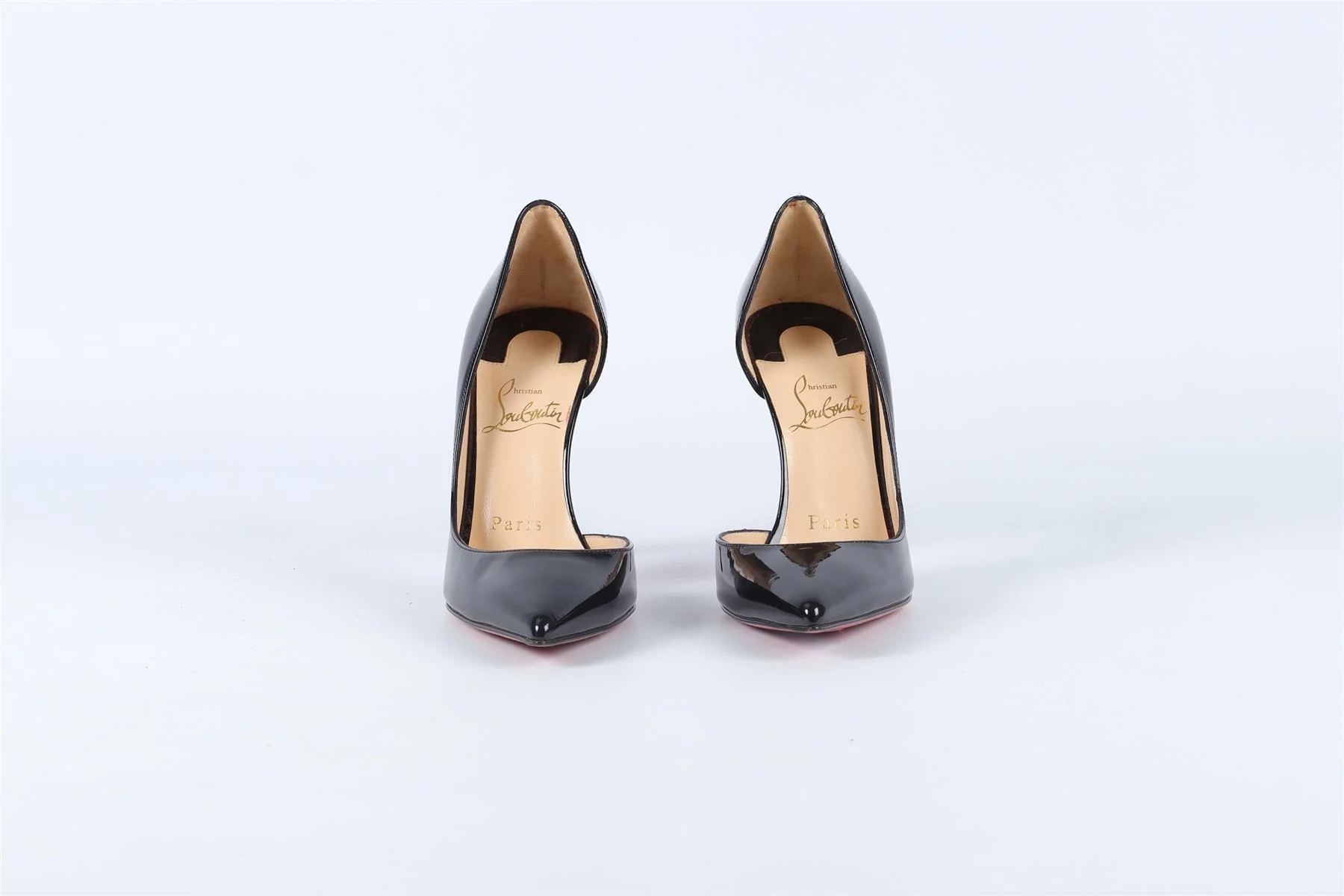 CHRISTIAN LOUBOUTIN BLACK PATENT LEATHER PUMPS EU 34.5 UK 1.5 US 4.5 - Image 3