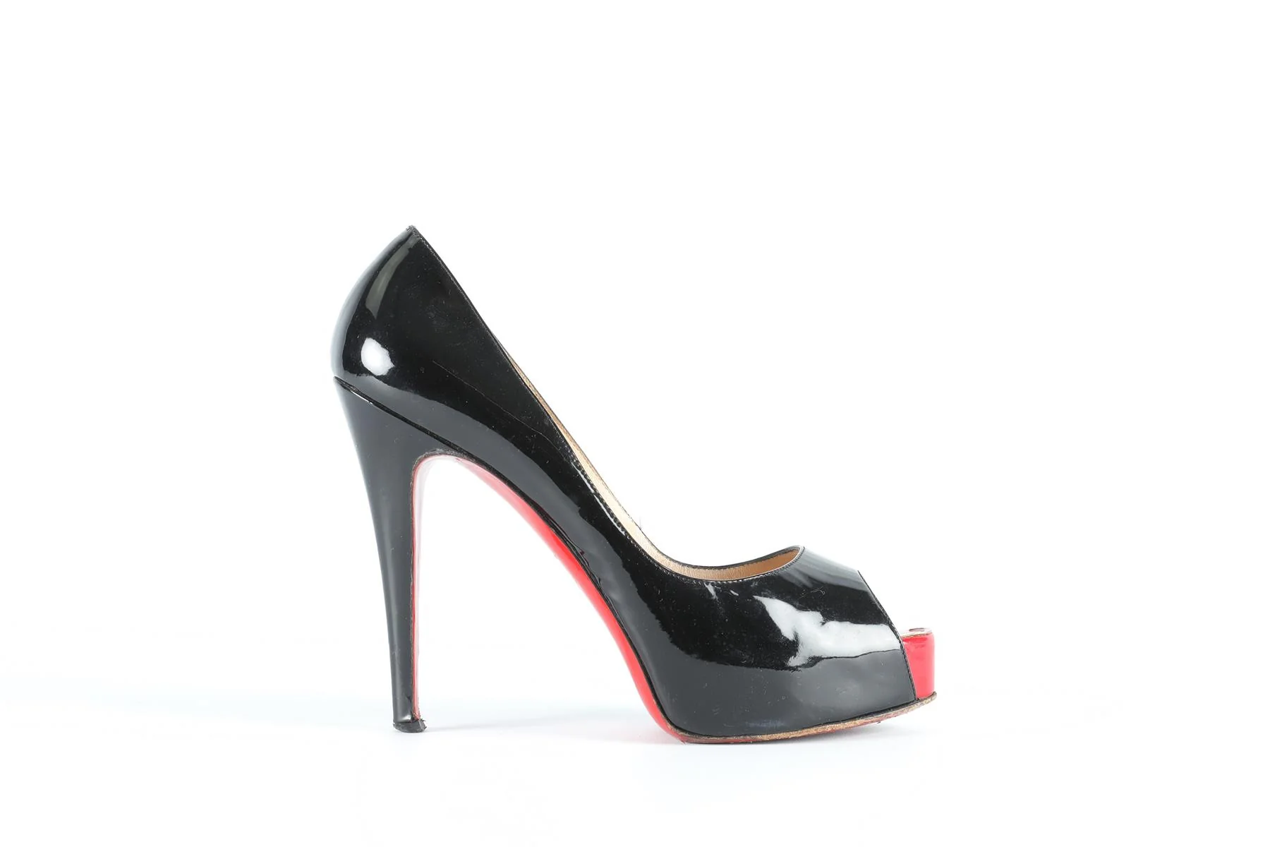 CHRISTIAN LOUBOUTIN BLACK PATENT LEATHER PUMPS EU 38.5 UK 5.5 - Image 2