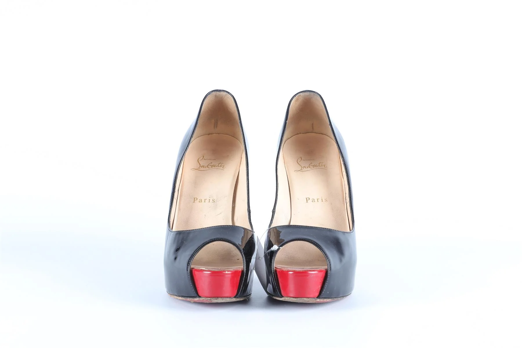 CHRISTIAN LOUBOUTIN BLACK PATENT LEATHER PUMPS EU 38.5 UK 5.5 - Image 3