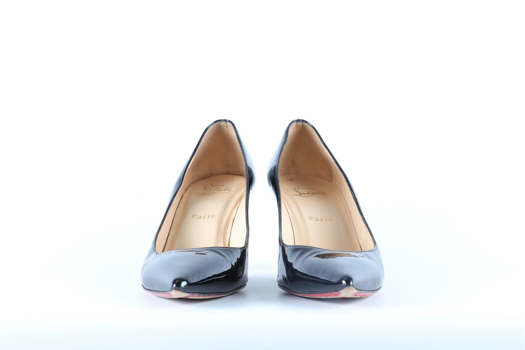 CHRISTIAN LOUBOUTIN BLACK PATENT LEATHER PUMPS EU 41.5 UK 8.5 US 11.5 - Image 3