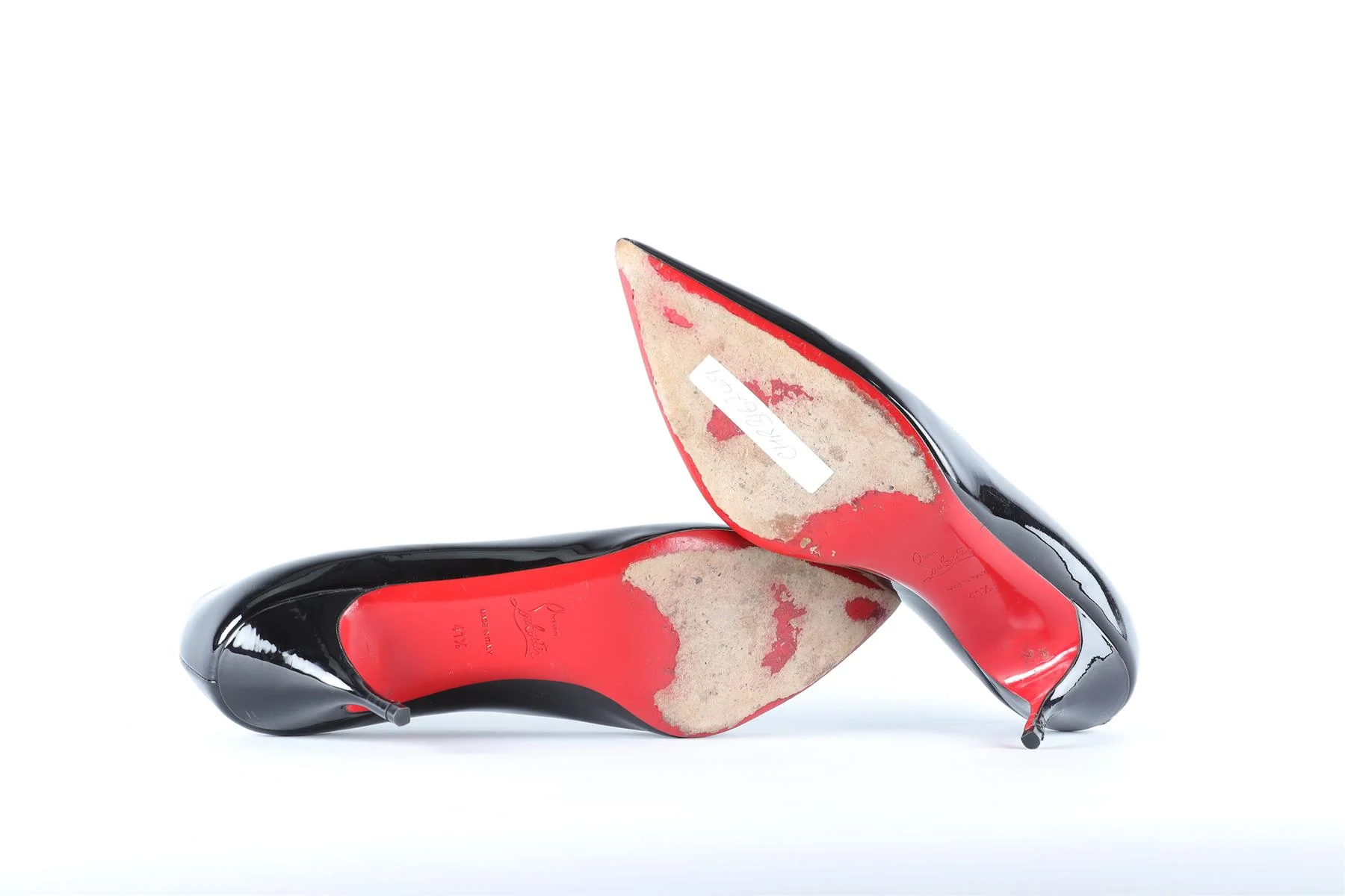 CHRISTIAN LOUBOUTIN BLACK PATENT LEATHER PUMPS EU 41.5 UK 8.5 US 11.5 - Image 6
