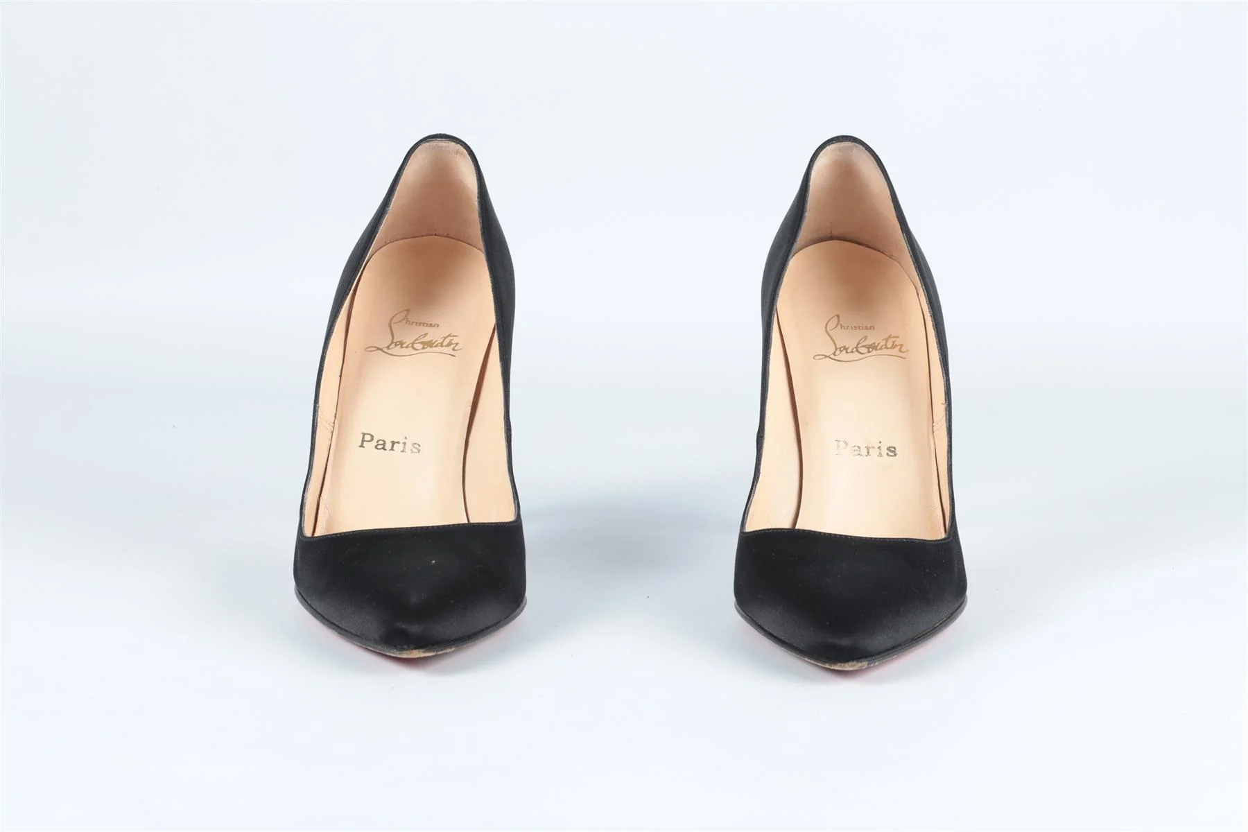 CHRISTIAN LOUBOUTIN BLACK SATIN PUMPS EU 39 UK 6 US 9 - Image 3