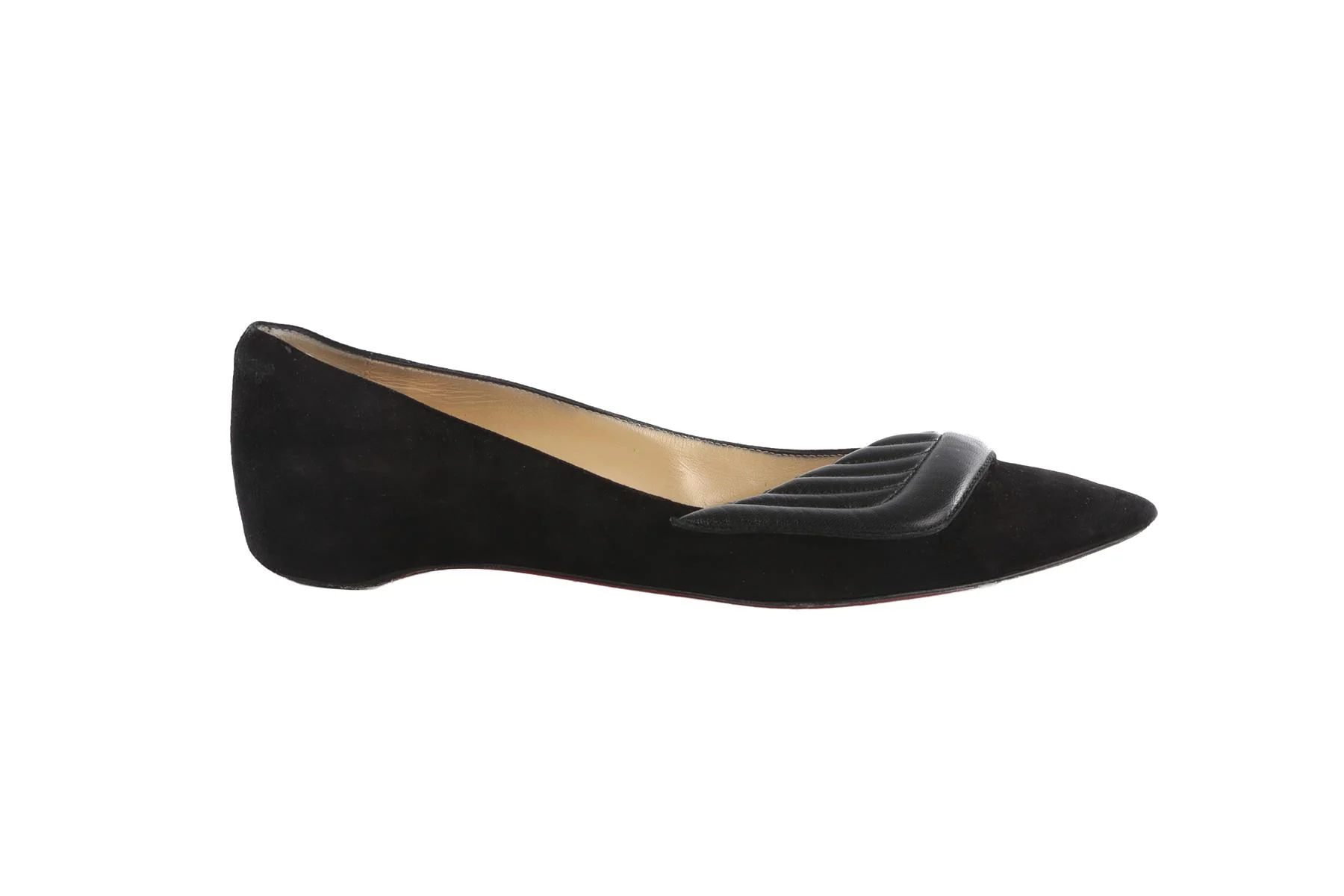 CHRISTIAN LOUBOUTIN BLACK SUEDE BALLET FLATS EU 38 UK 5 US 8 - Image 2
