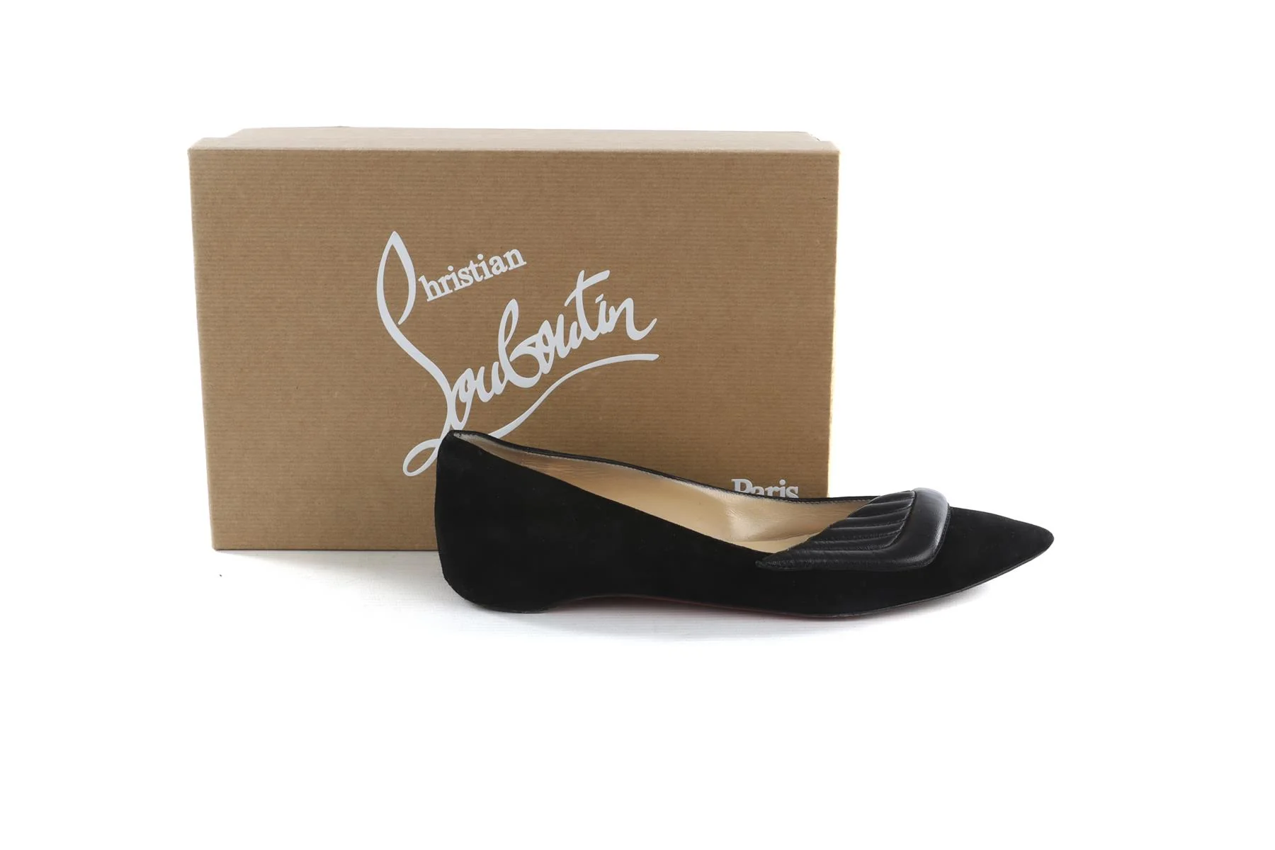 CHRISTIAN LOUBOUTIN BLACK SUEDE BALLET FLATS EU 38 UK 5 US 8 - Image 7