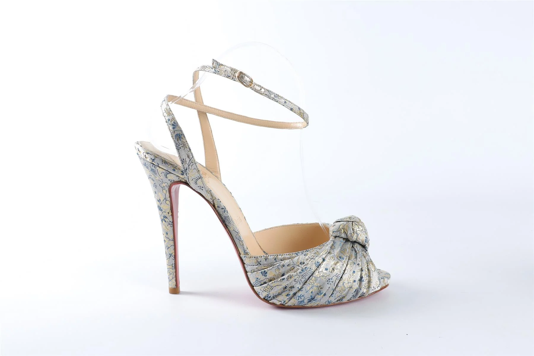 CHRISTIAN LOUBOUTIN BLUE JACQUARD SANDALS EU 40 UK 7 US 10 - Image 2