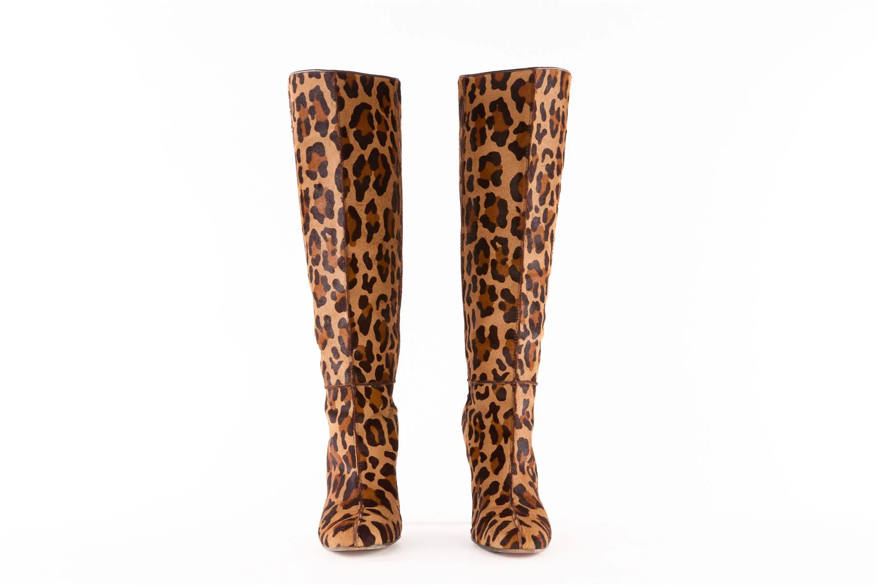 CHRISTIAN LOUBOUTIN BROWN CALF HAIR KNEE HIGH BOOTS EU 41 UK 8 US 10 - Image 3