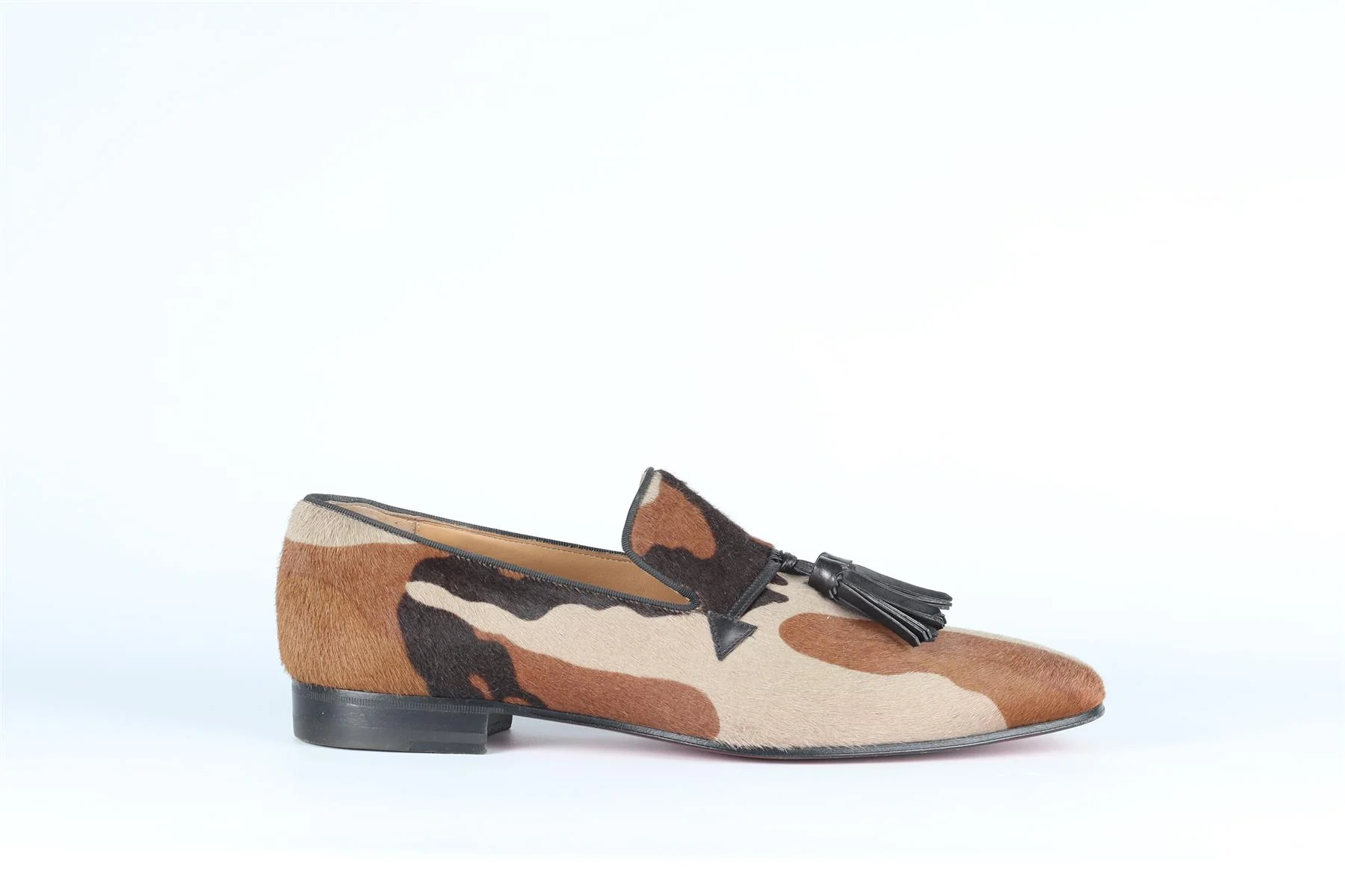 CHRISTIAN LOUBOUTIN BROWN MEN'S CALF HAIR LOAFERS EU 42 UK 8 US 9 - Image 2
