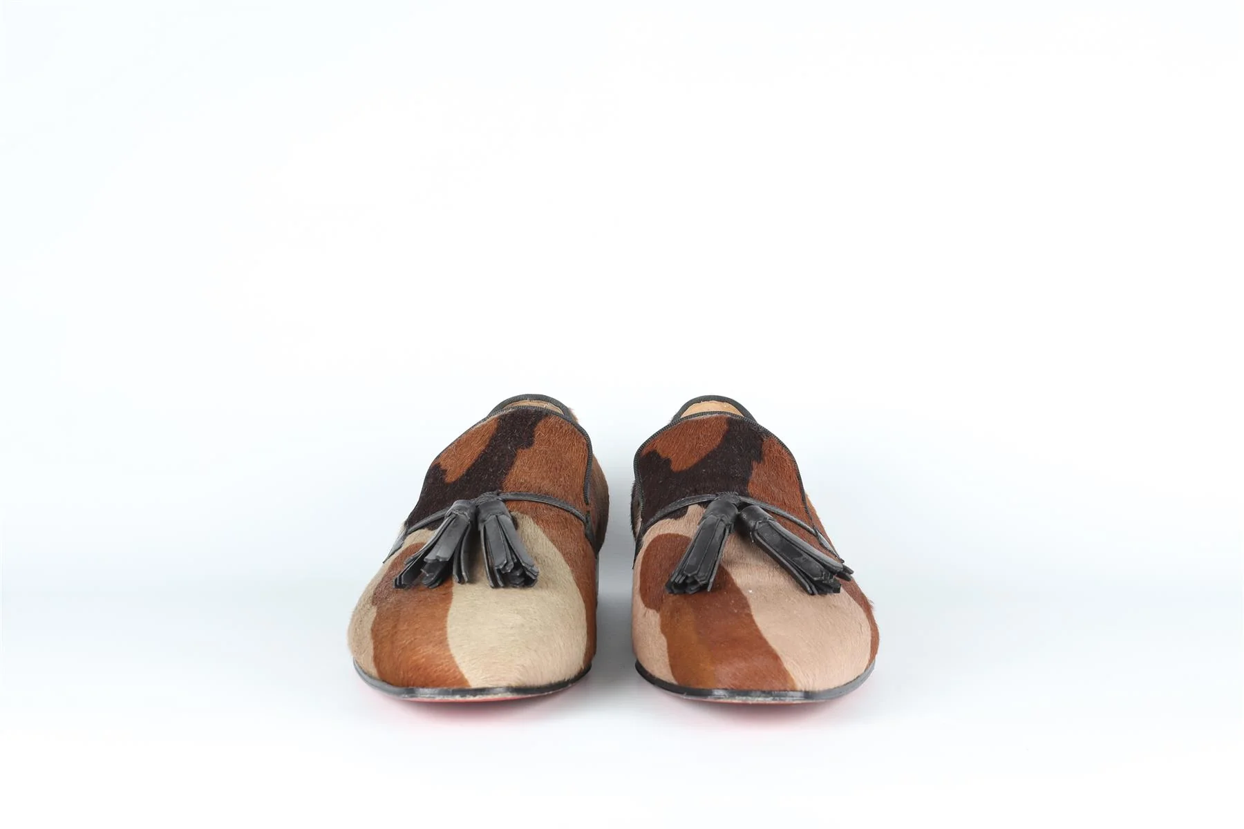 CHRISTIAN LOUBOUTIN BROWN MEN'S CALF HAIR LOAFERS EU 42 UK 8 US 9 - Image 3