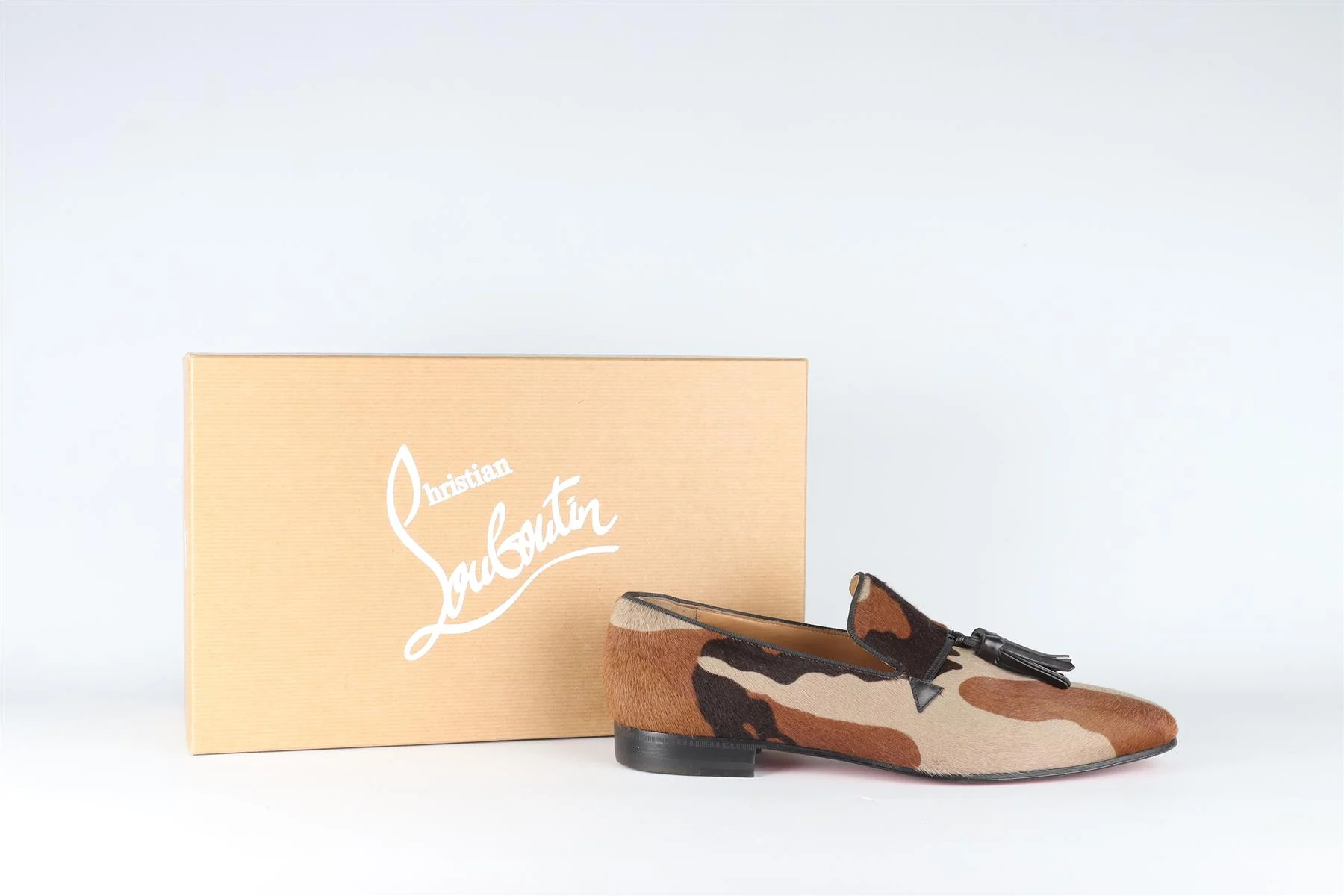CHRISTIAN LOUBOUTIN BROWN MEN'S CALF HAIR LOAFERS EU 42 UK 8 US 9 - Image 7