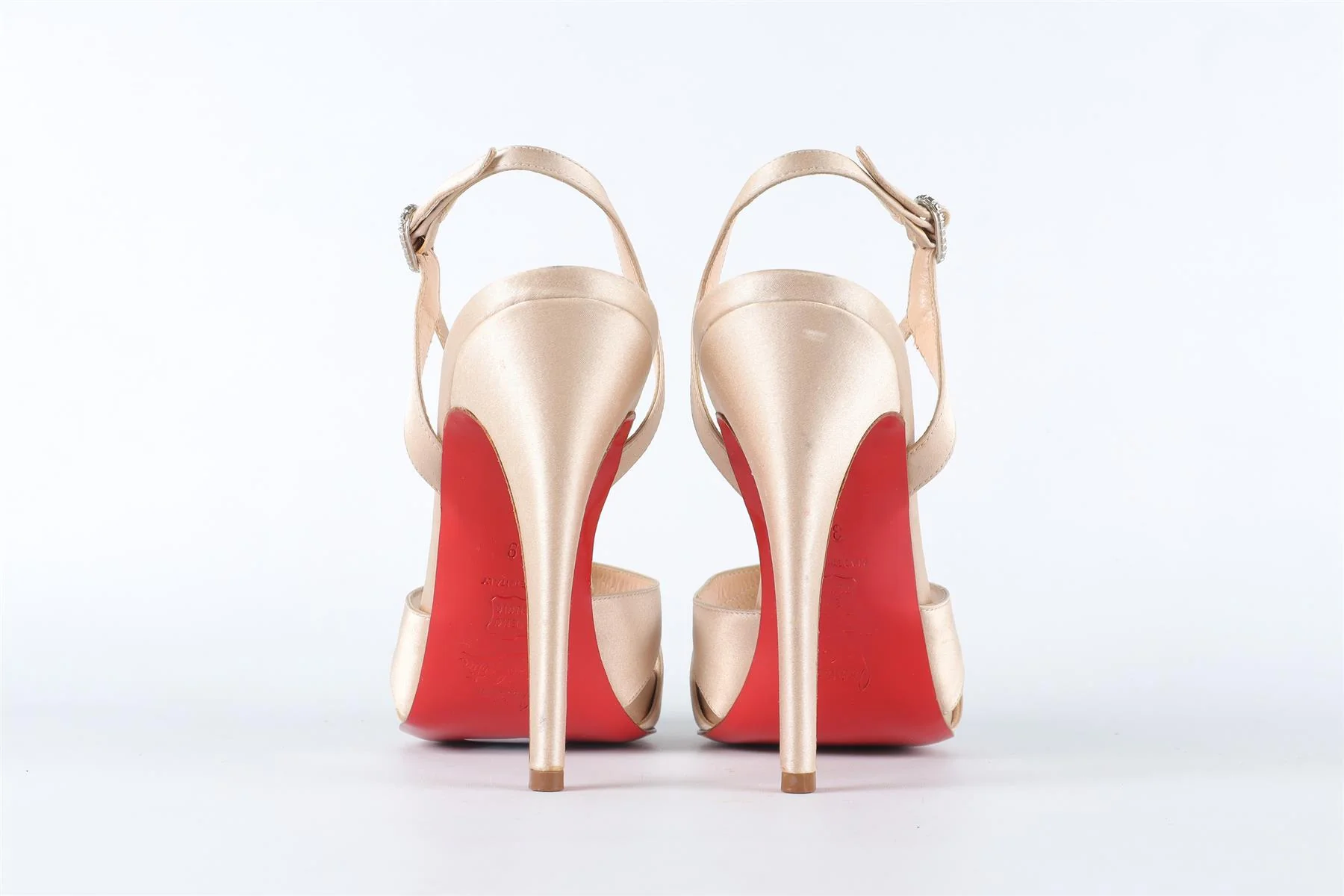 CHRISTIAN LOUBOUTIN GOLD SATIN SANDALS EU 38 UK 5 US 8 - Image 5