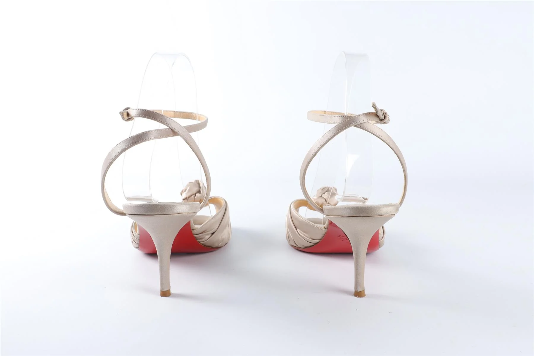 CHRISTIAN LOUBOUTIN GOLD SATIN SANDALS EU 39.5 UK 6.5 US 9.5 - Image 5