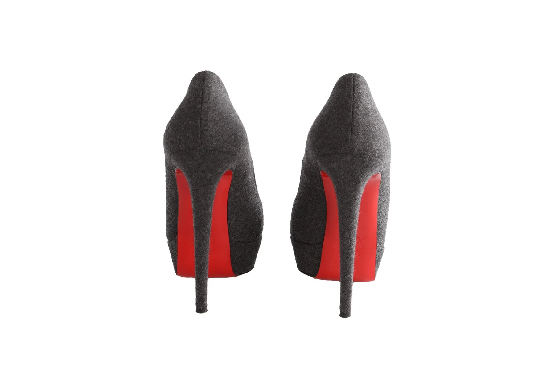 CHRISTIAN LOUBOUTIN GREY FELT PLATFORM PUMPS EU 39 UK 6 US 9 - Image 5