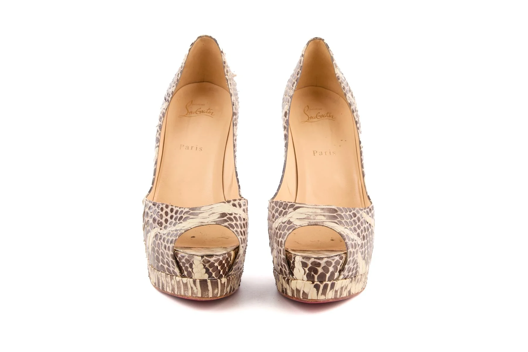CHRISTIAN LOUBOUTIN GREY SNAKESKIN PUMPS EU 40.5 UK 7.5 US 10.5 - Image 3