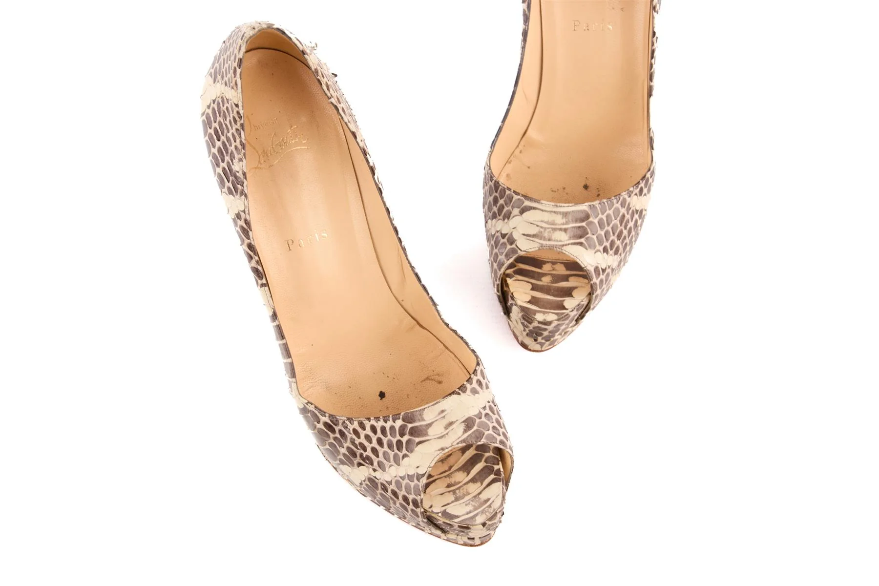 CHRISTIAN LOUBOUTIN GREY SNAKESKIN PUMPS EU 40.5 UK 7.5 US 10.5 - Image 4