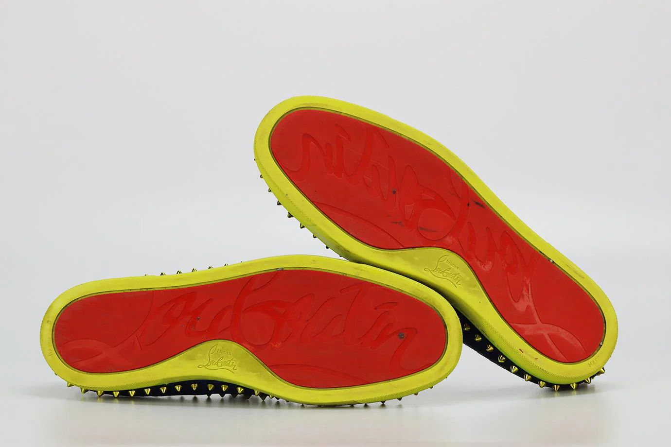 CHRISTIAN LOUBOUTIN MEN'S STUDDED PYTHON SLIP ON SNEAKERS EU 43.5 UK 9.5 US 10.5 - Image 5