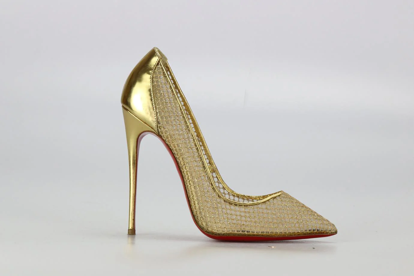 CHRISTIAN LOUBOUTIN MESH AND LEATHER PUMPS EU 38.5 UK 5.5 US 8.5 - Image 2