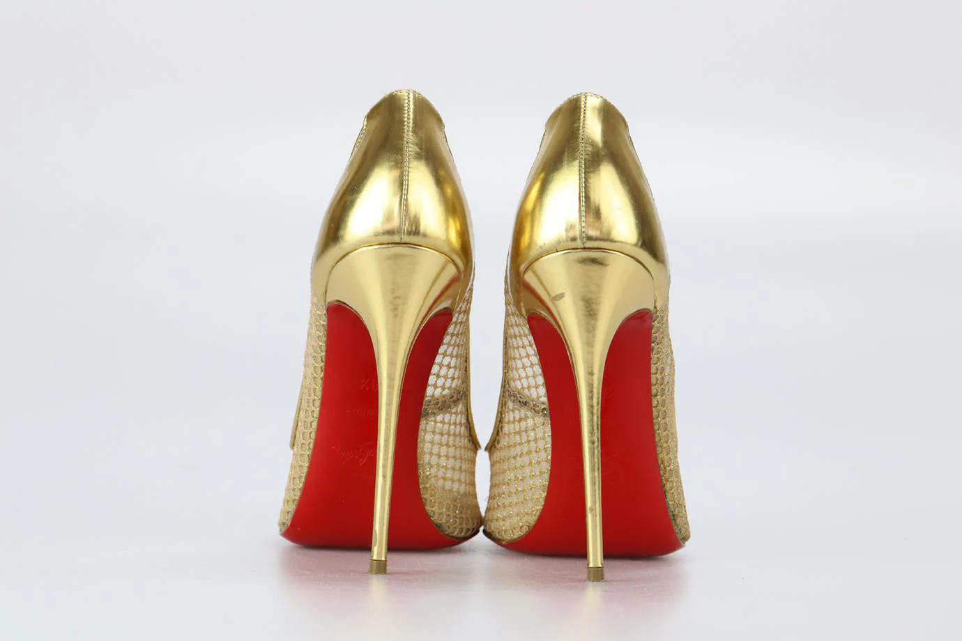 CHRISTIAN LOUBOUTIN MESH AND LEATHER PUMPS EU 38.5 UK 5.5 US 8.5 - Image 4