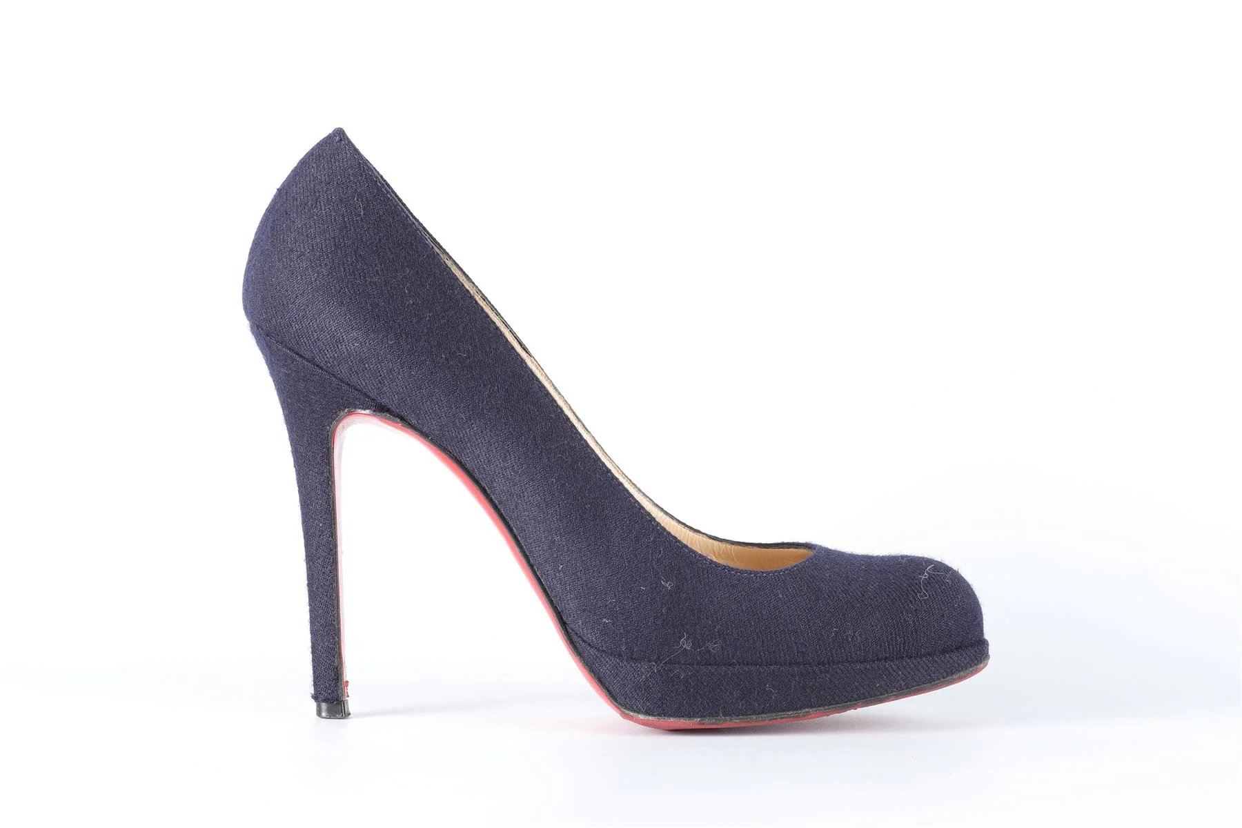 CHRISTIAN LOUBOUTIN NAVY FELT PUMPS EU 37.5 UK 4.5 US 7.5 - Image 2