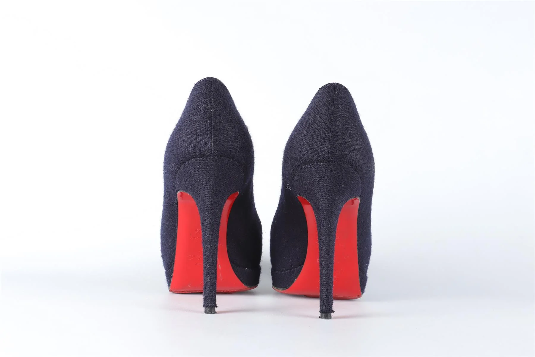 CHRISTIAN LOUBOUTIN NAVY FELT PUMPS EU 37.5 UK 4.5 US 7.5 - Image 5