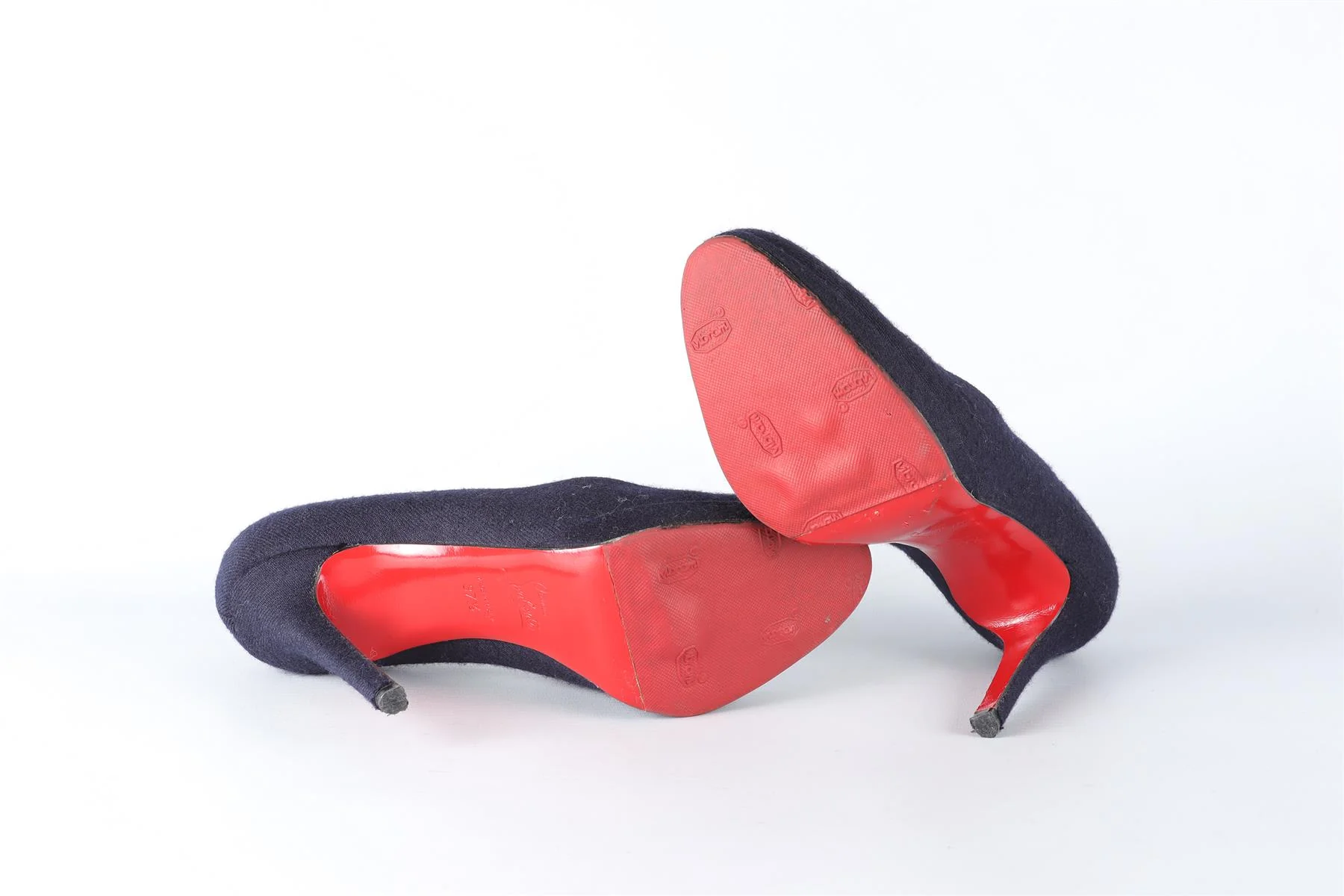 CHRISTIAN LOUBOUTIN NAVY FELT PUMPS EU 37.5 UK 4.5 US 7.5 - Image 6