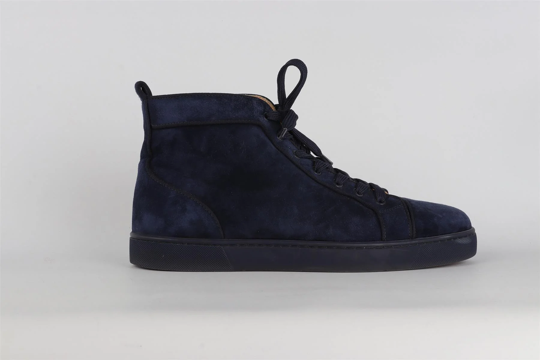 CHRISTIAN LOUBOUTIN NAVY MEN'S ST LOUIS SUEDE SNEAKERS EU 43.5 UK 9.5 US 10.5 - Image 2