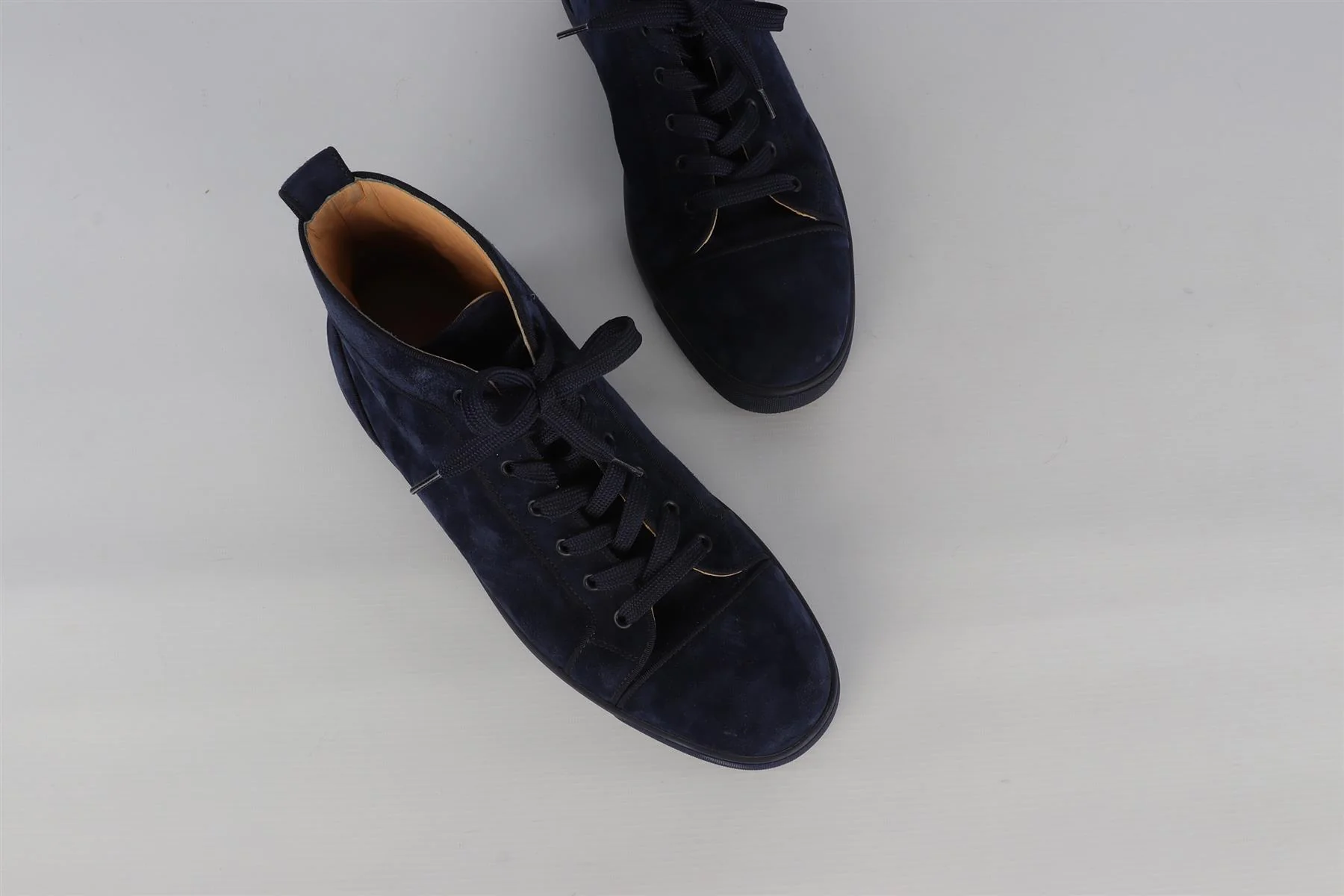 CHRISTIAN LOUBOUTIN NAVY MEN'S ST LOUIS SUEDE SNEAKERS EU 43.5 UK 9.5 US 10.5 - Image 4