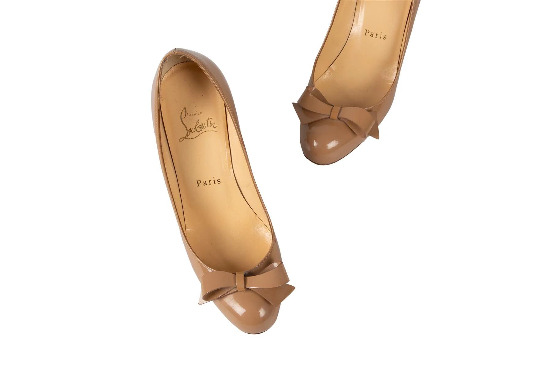 CHRISTIAN LOUBOUTIN NUDE PATENT LEATHER PUMPS EU 35.5 UK 2.5 US 5.5 - Image 4