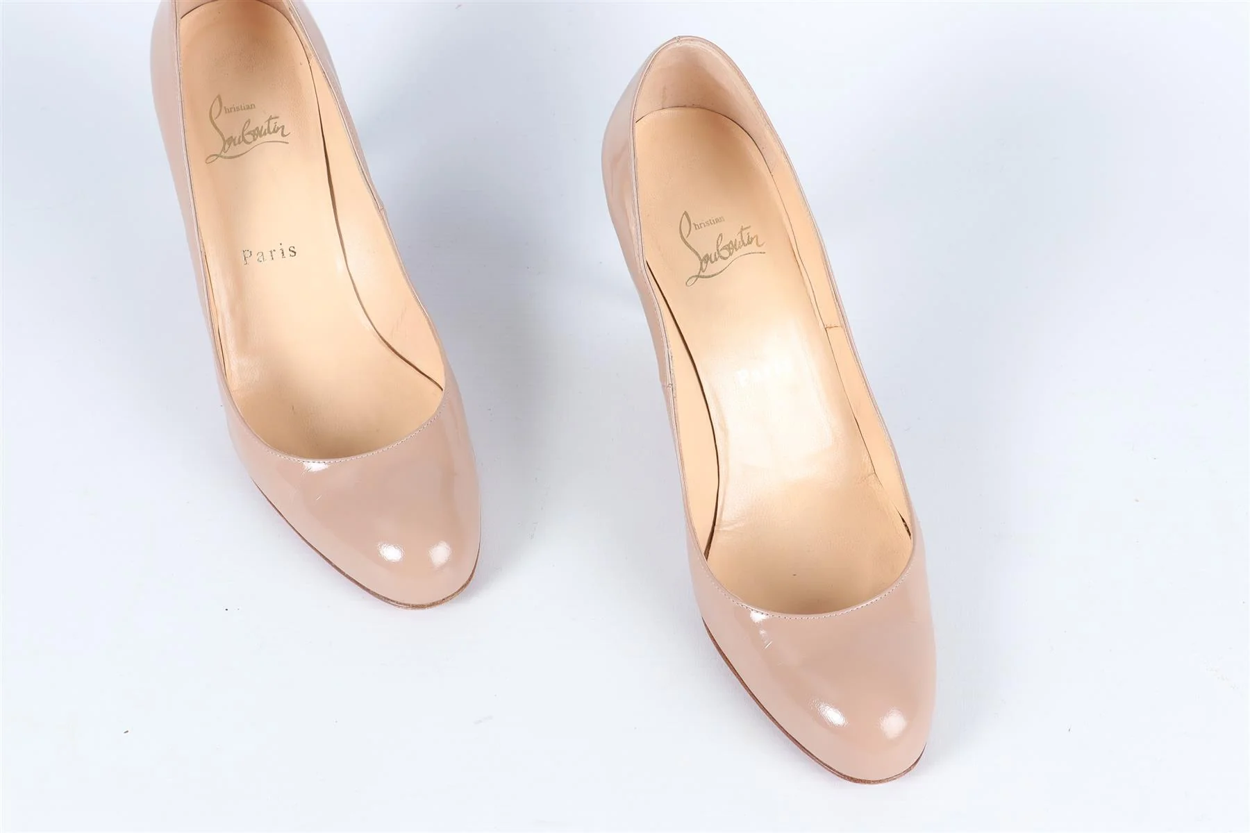 CHRISTIAN LOUBOUTIN NUDE PATENT LEATHER PUMPS EU 39 UK 6 US 9 - Image 4