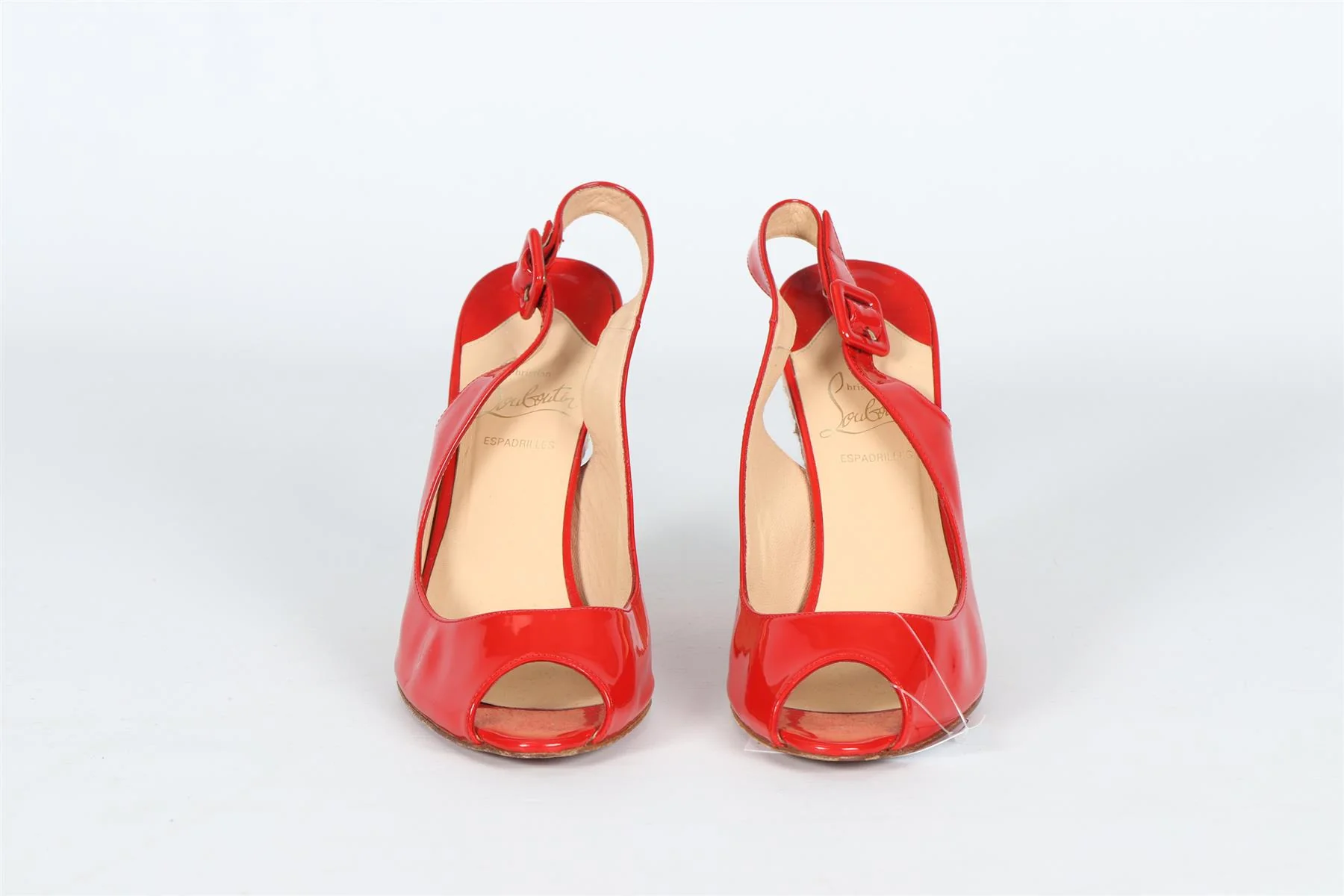 CHRISTIAN LOUBOUTIN PATENT LEATHER WEDGE SANDALS EU 39 UK 6 US 9 - Image 3