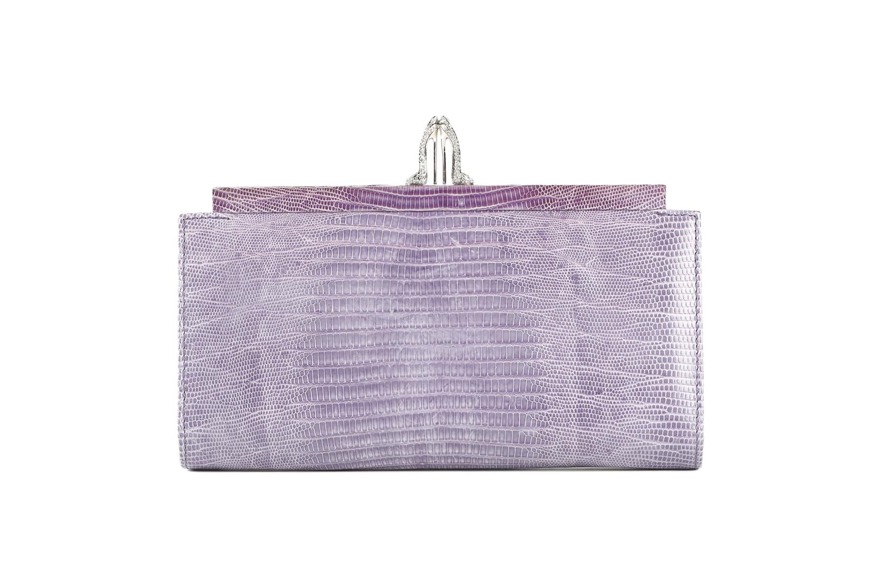 CHRISTIAN LOUBOUTIN PURPLE MISS LOUBI LIZARD CLUTCH - Image 2