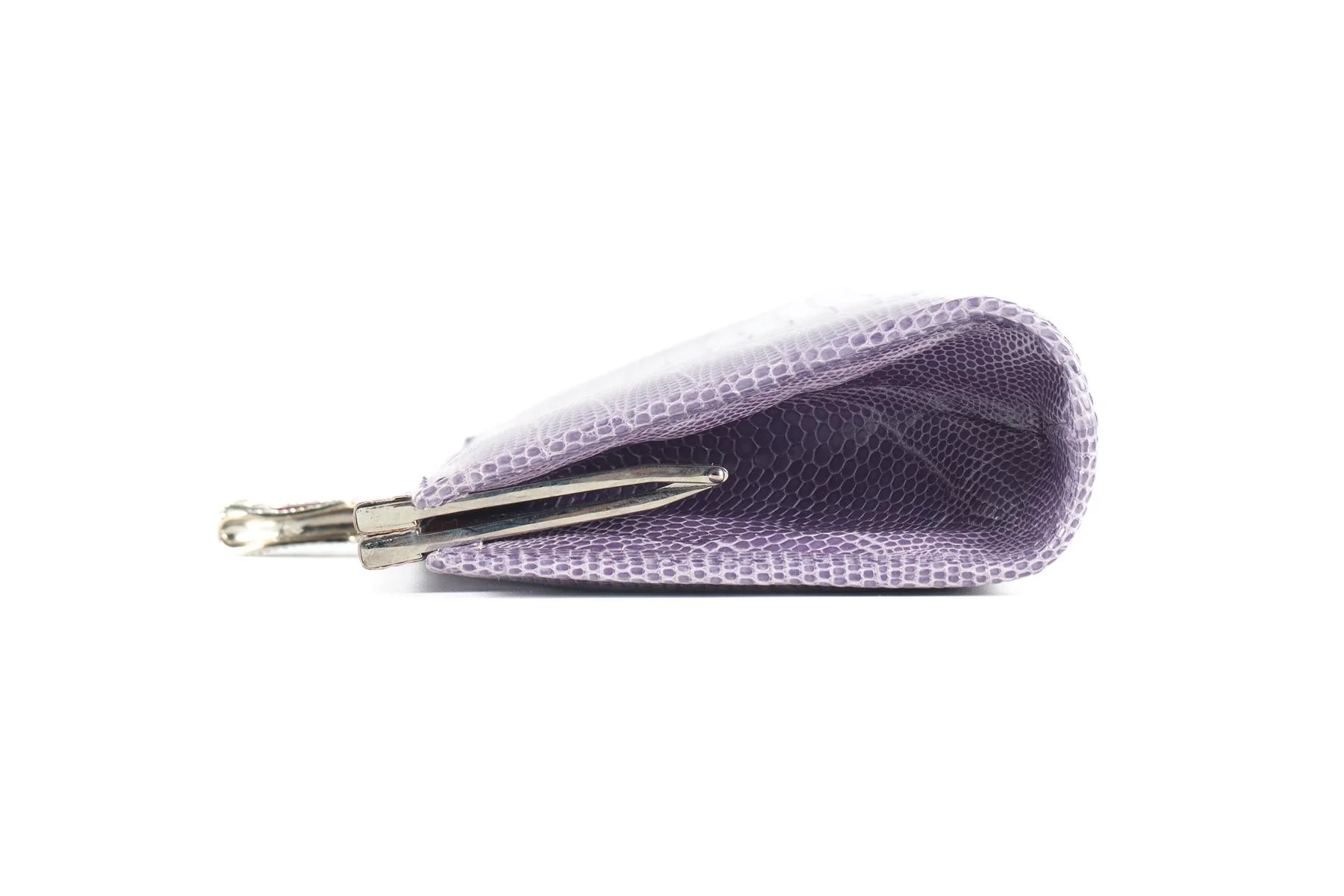 CHRISTIAN LOUBOUTIN PURPLE MISS LOUBI LIZARD CLUTCH - Image 4