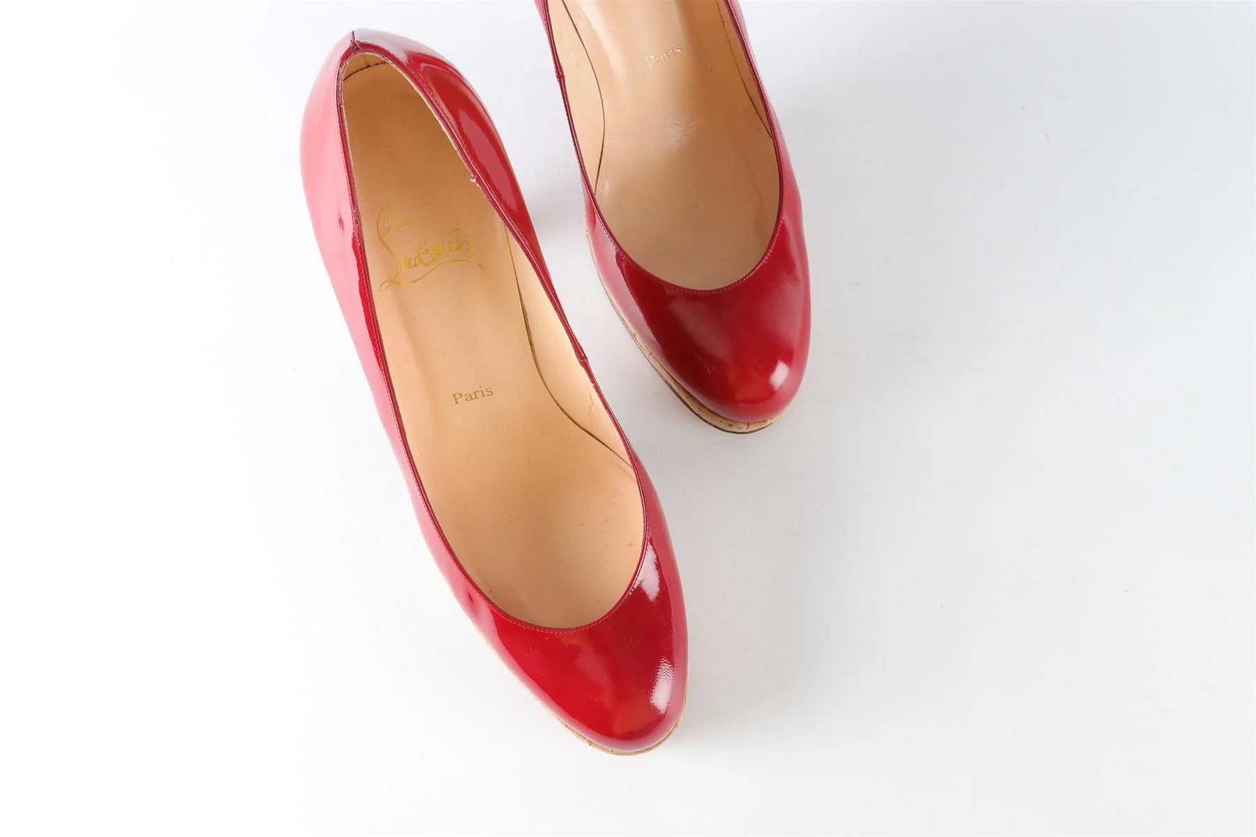 CHRISTIAN LOUBOUTIN RED PATENT LEATHER PUMPS EU 39 UK 6 US 9 - Image 4