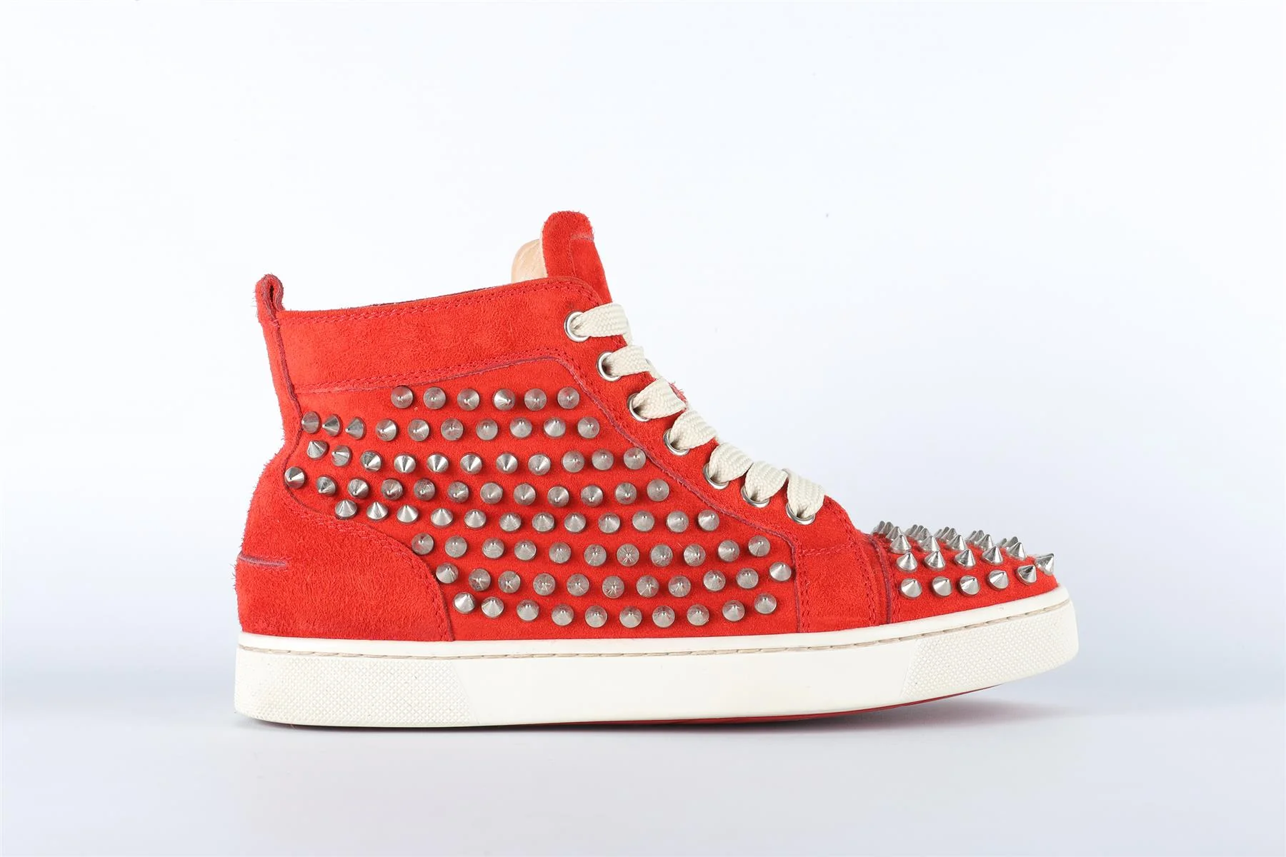 CHRISTIAN LOUBOUTIN RED ST LOUIS SUEDE SNEAKERS EU 36.5 UK 3.5 US 6.5 - Image 2