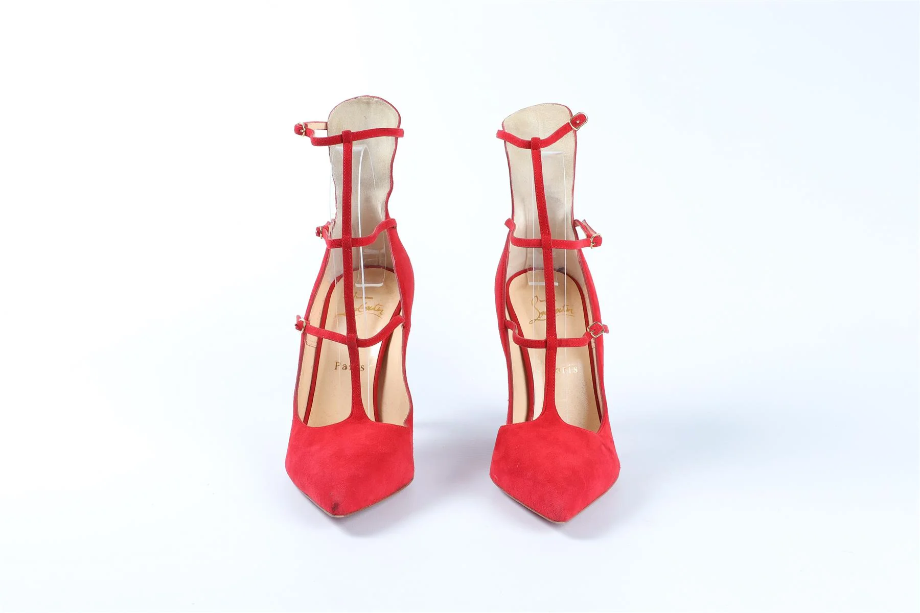 CHRISTIAN LOUBOUTIN RED SUEDE PUMPS EU 38 UK 5 UK 8 - Image 3