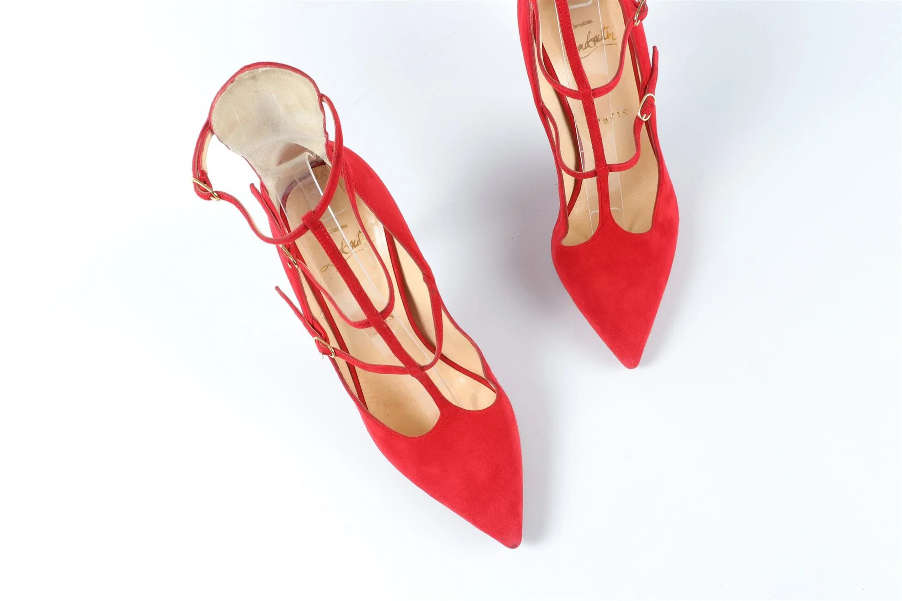 CHRISTIAN LOUBOUTIN RED SUEDE PUMPS EU 38 UK 5 UK 8 - Image 4