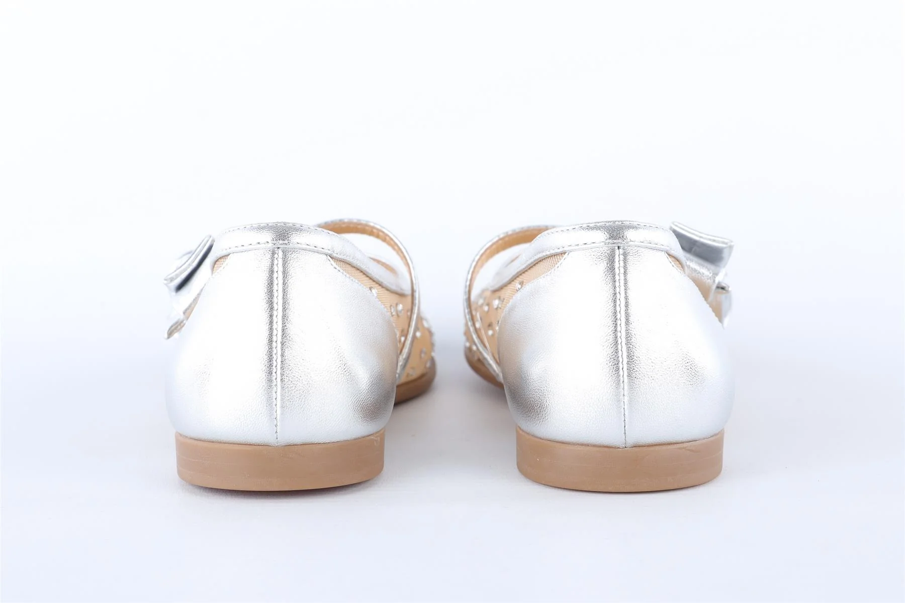 CHRISTIAN LOUBOUTIN SILVER KIDS GIRLS BALLET FLATS EU 28 UK 10 US 11 - Image 5
