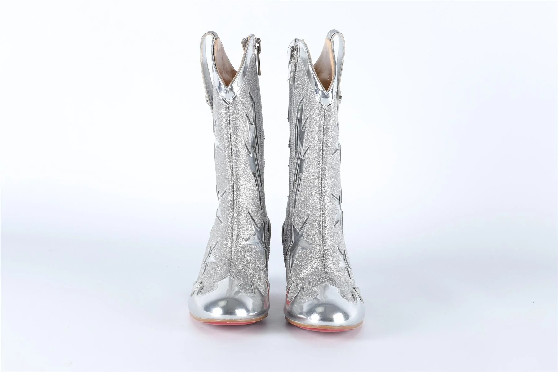 CHRISTIAN LOUBOUTIN SILVER KIDS GIRLS GIDDY BOOTS EU 27 UK 9 US 10 - Image 3