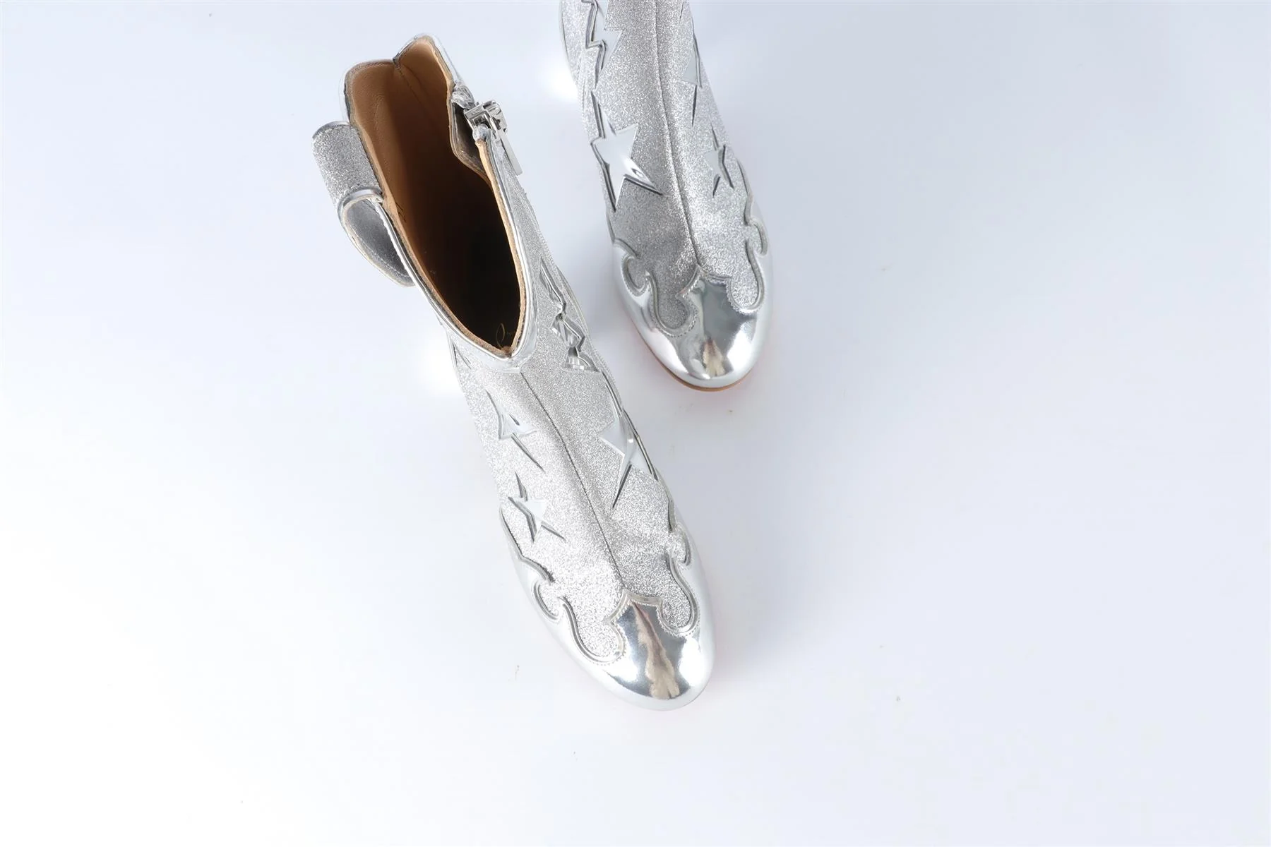 CHRISTIAN LOUBOUTIN SILVER KIDS GIRLS GIDDY BOOTS EU 27 UK 9 US 10 - Image 4