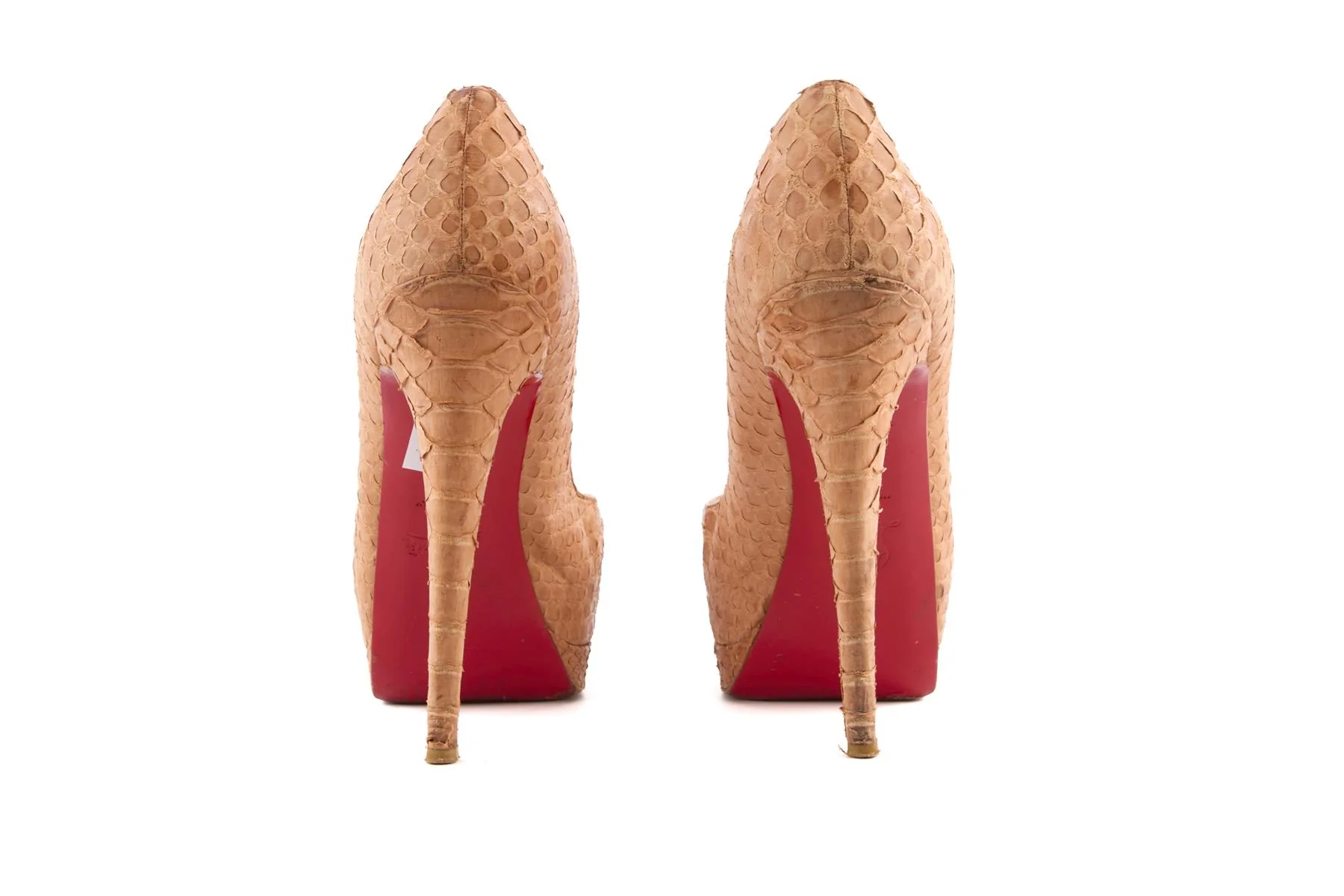 CHRISTIAN LOUBOUTIN TAN SNAKESKIN PLATFORM PUMPS EU 40 UK 7 US 10 - Image 5