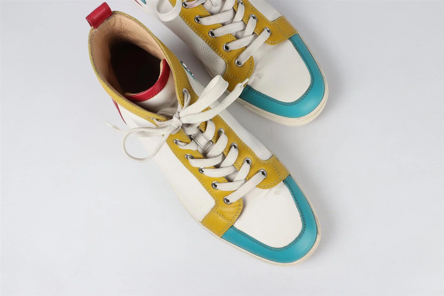 CHRISTIAN LOUBOUTIN WHITE MEN'S LOUIS LEATHER SNEAKERS EU 42 UK 8 US 9 - Image 4