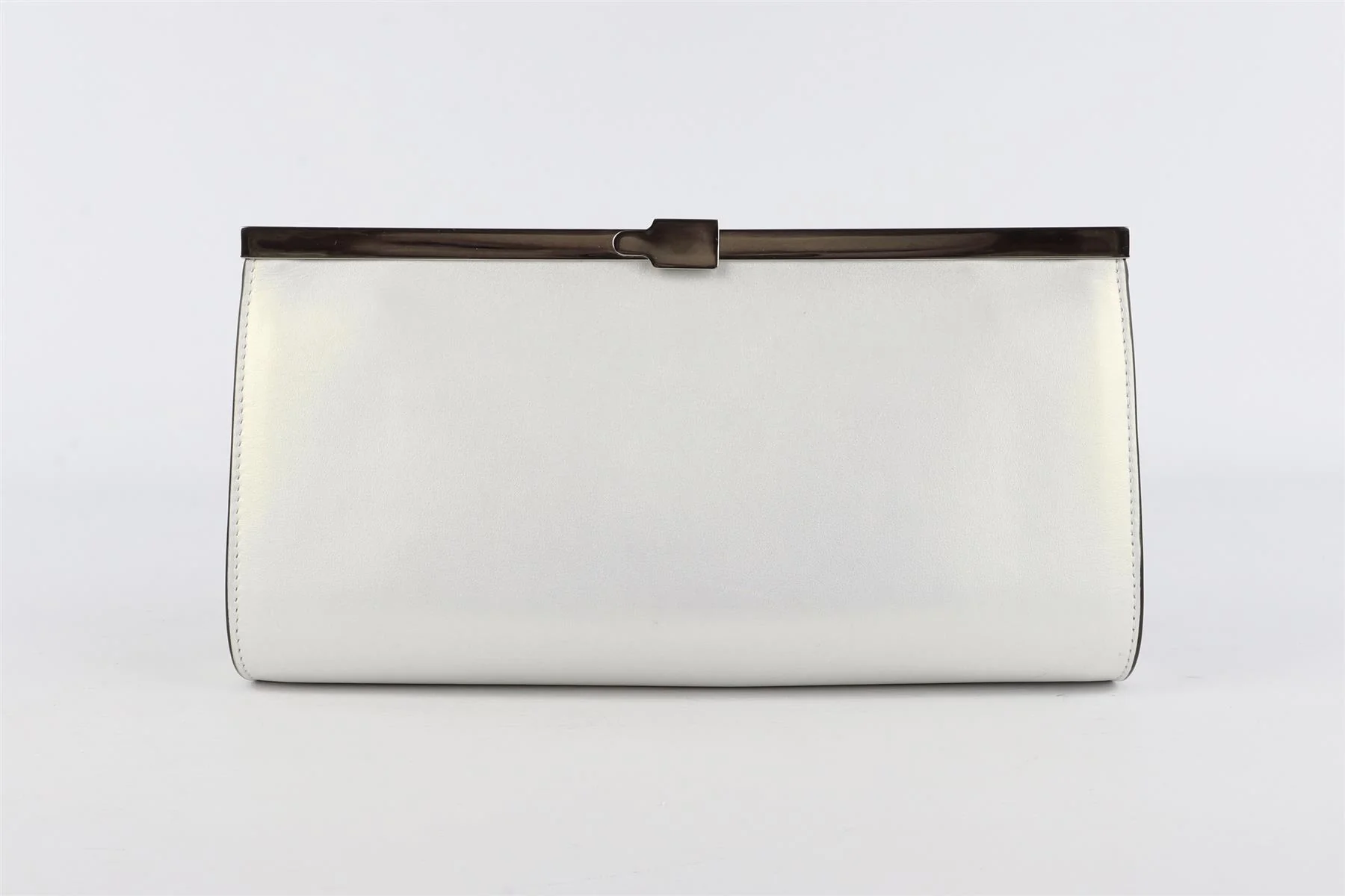 CHRISTIAN LOUBOUTIN WHITE PALMETTE MEDIUM LEATHER CLUTCH - Image 7