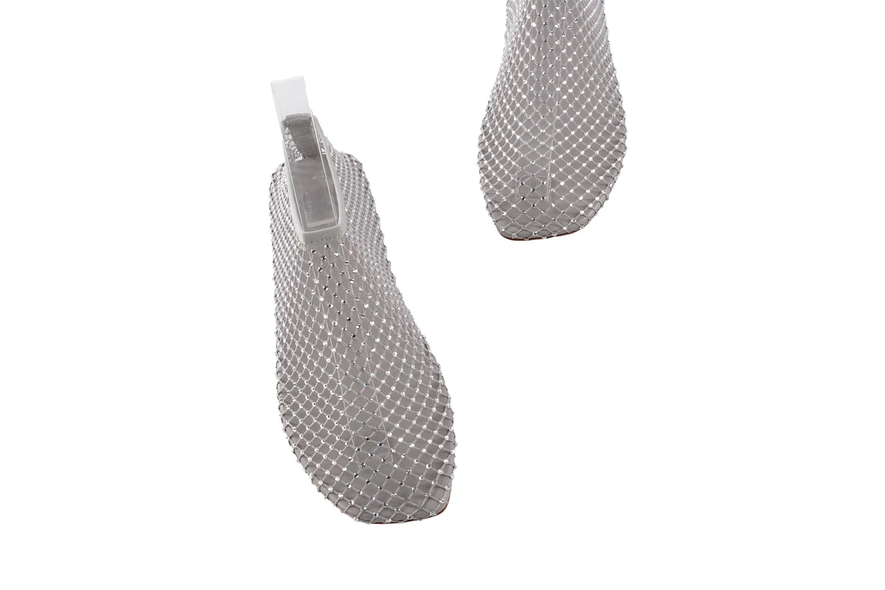 CHRISTOPHER ESBER GREY CRYSTAL AND MESH BALLET FLATS EU 38 UK 5 US 8 - Image 4