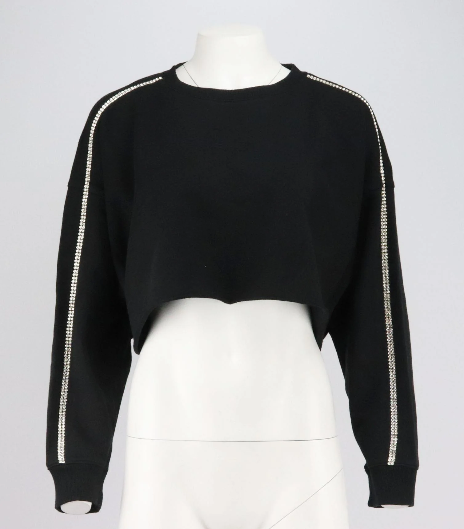 CHRISTOPHER KANE CROPPED EMBELLISHED COTTON SWEATSHIRT SMALL - Image 2