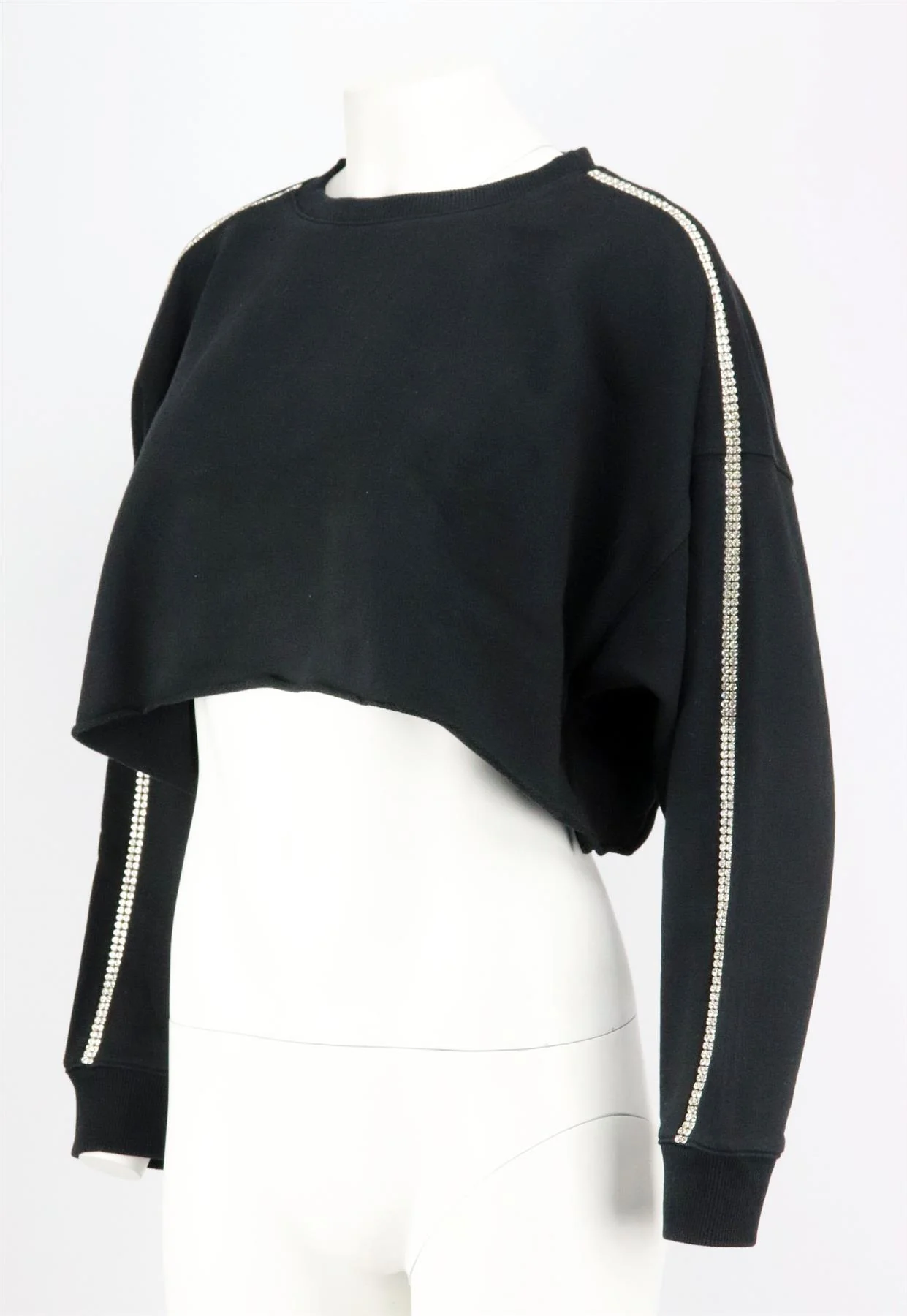 CHRISTOPHER KANE CROPPED EMBELLISHED COTTON SWEATSHIRT SMALL - Image 3