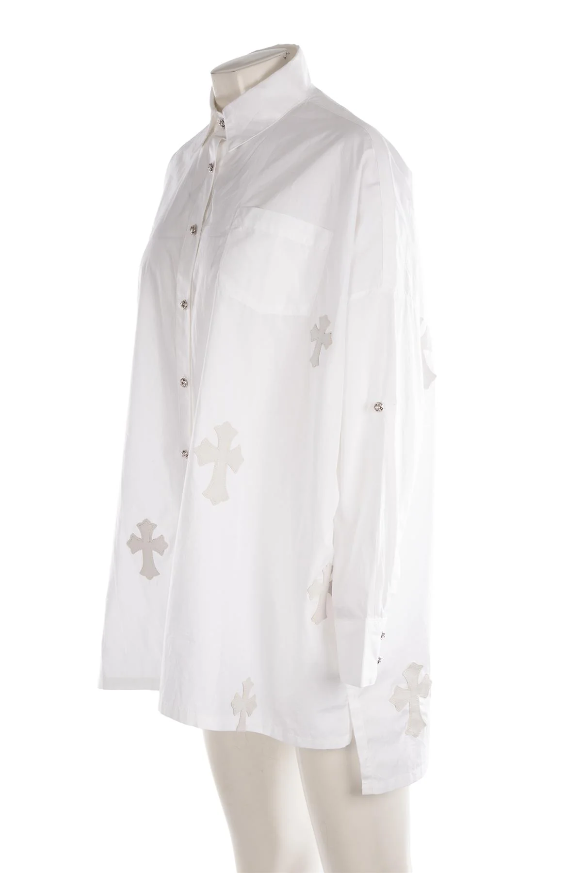 CHROME HEARTS WHITE COTTON SHIRT MEDIUM - Image 3