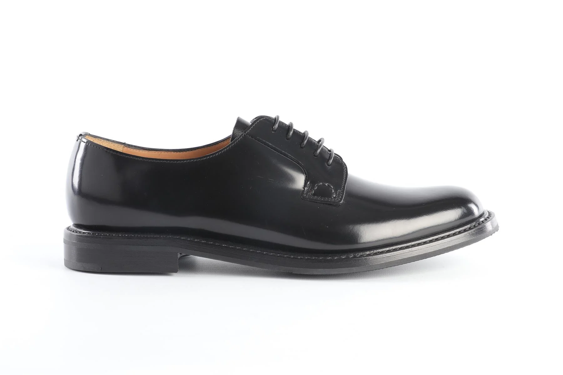 CHURCH'S BLACK LEATHER DERBY SHOES EU 40 UK 7 US 10 - Image 2