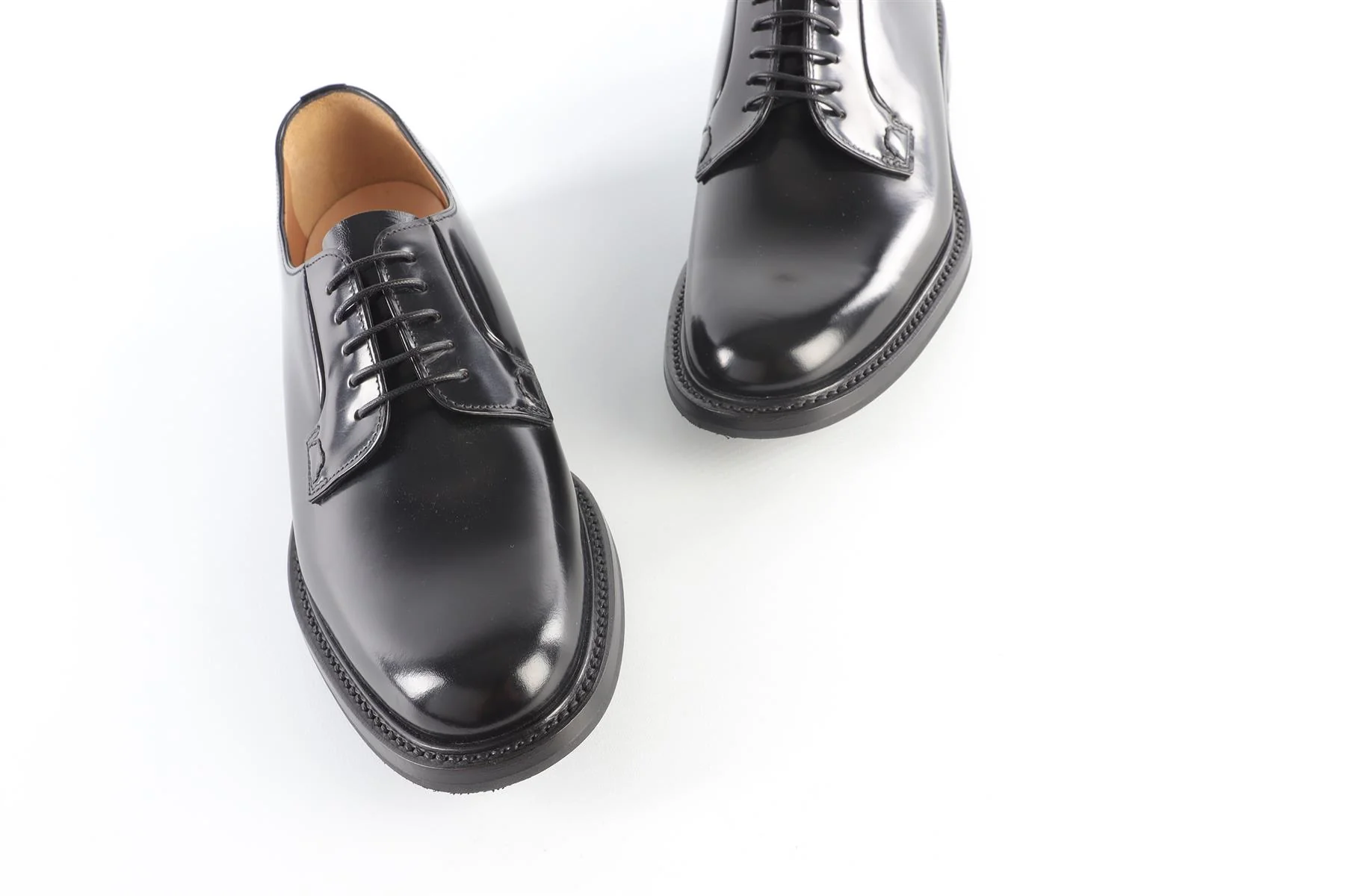CHURCH'S BLACK LEATHER DERBY SHOES EU 40 UK 7 US 10 - Image 4
